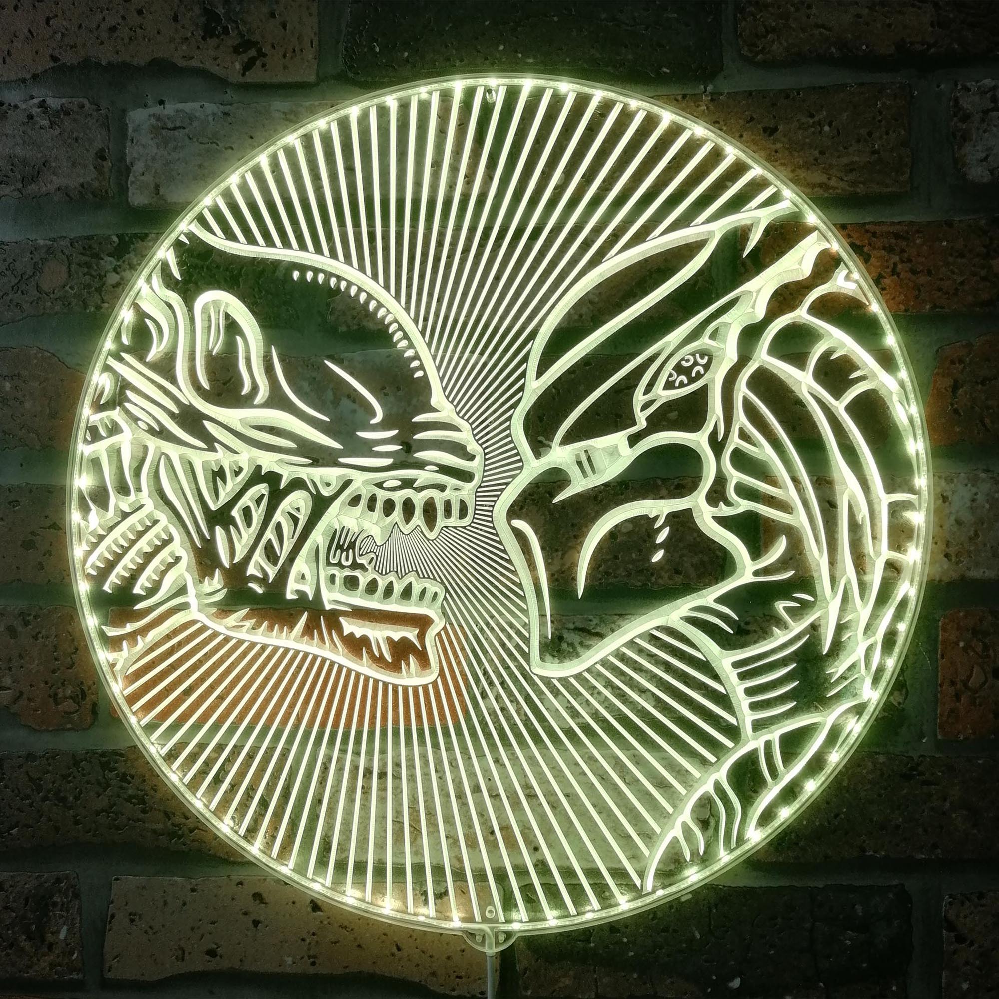 Alien vs. Predator Dynamic RGB Edge Lit LED Sign, Alien Movie Fans Gift