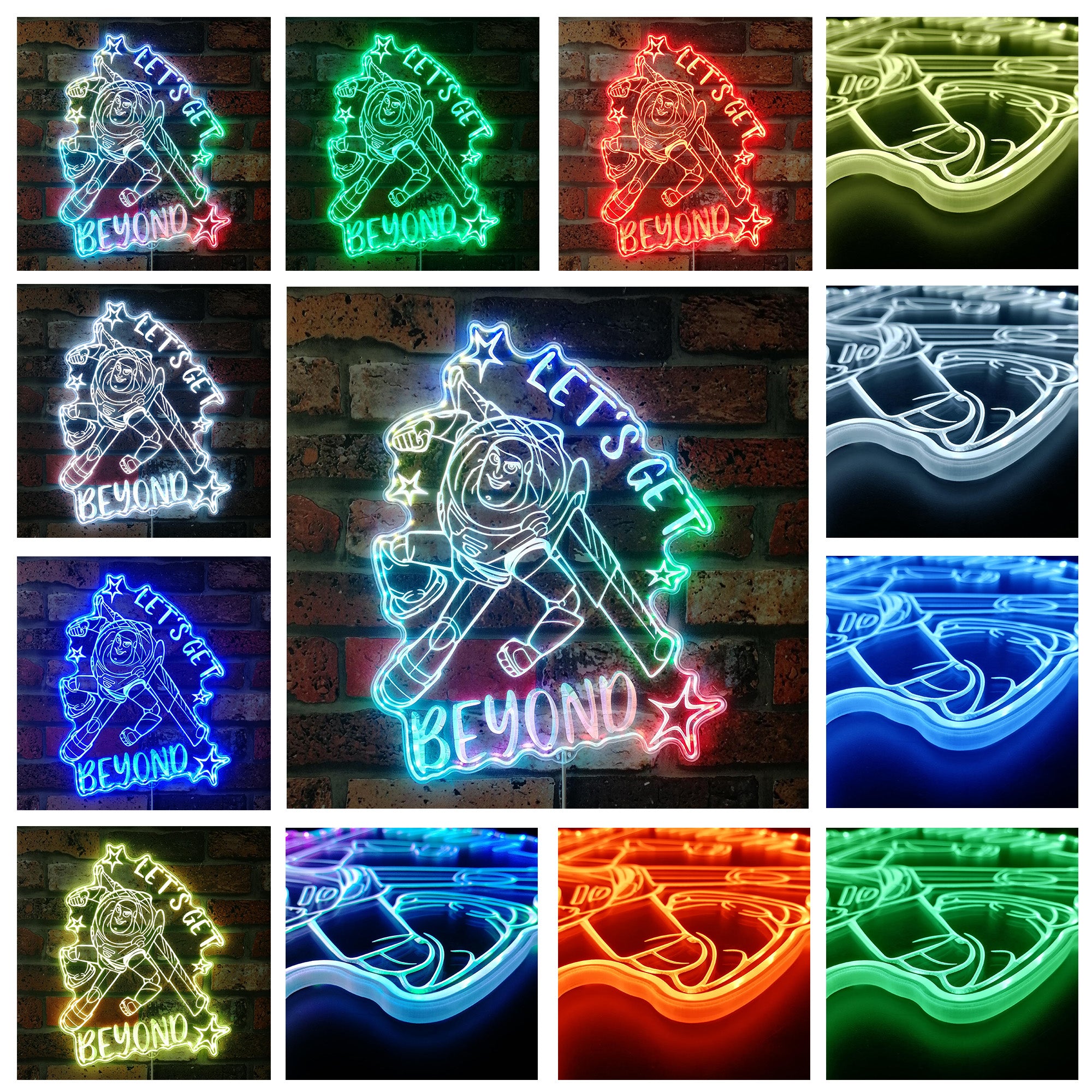 Buzz Lightyear Toy Story Dynamic RGB Edge Lit LED Sign