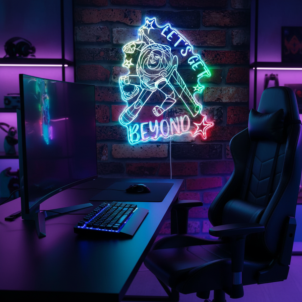 Buzz Lightyear Toy Story Neon LED Sign with Dynamic RGB Colors