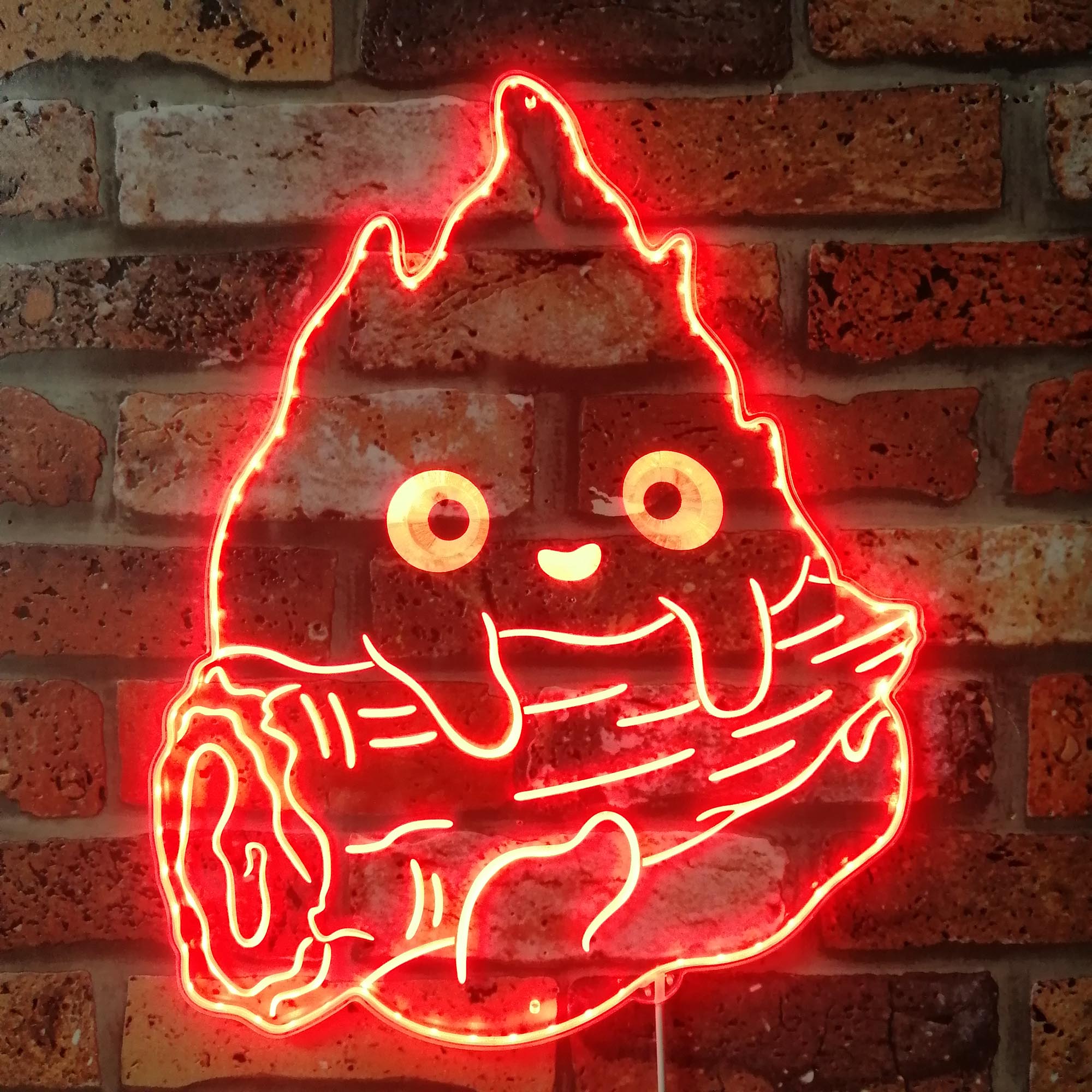 Calcifer Fire Howl's Moving Castle Neon RGB Edge Lit LED Sign