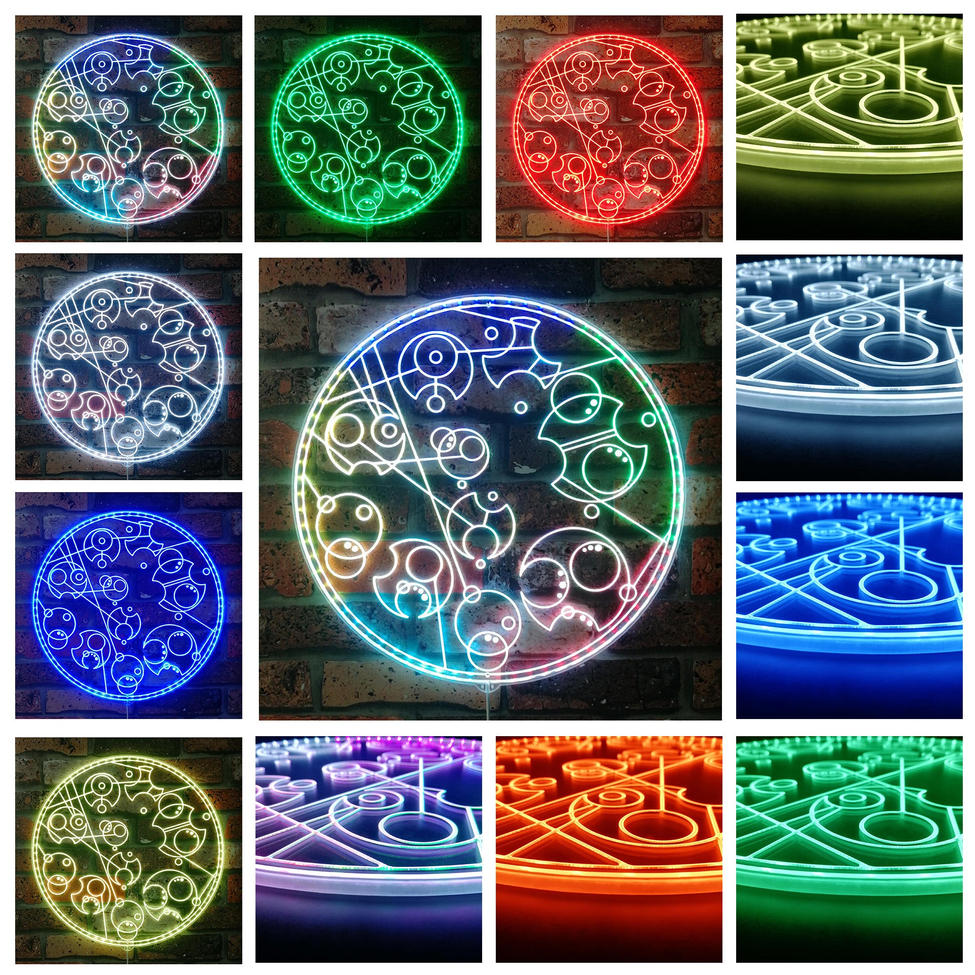 Custom Doctor Who Gallifreyan Dynamic RGB Edge Lit LED Sign