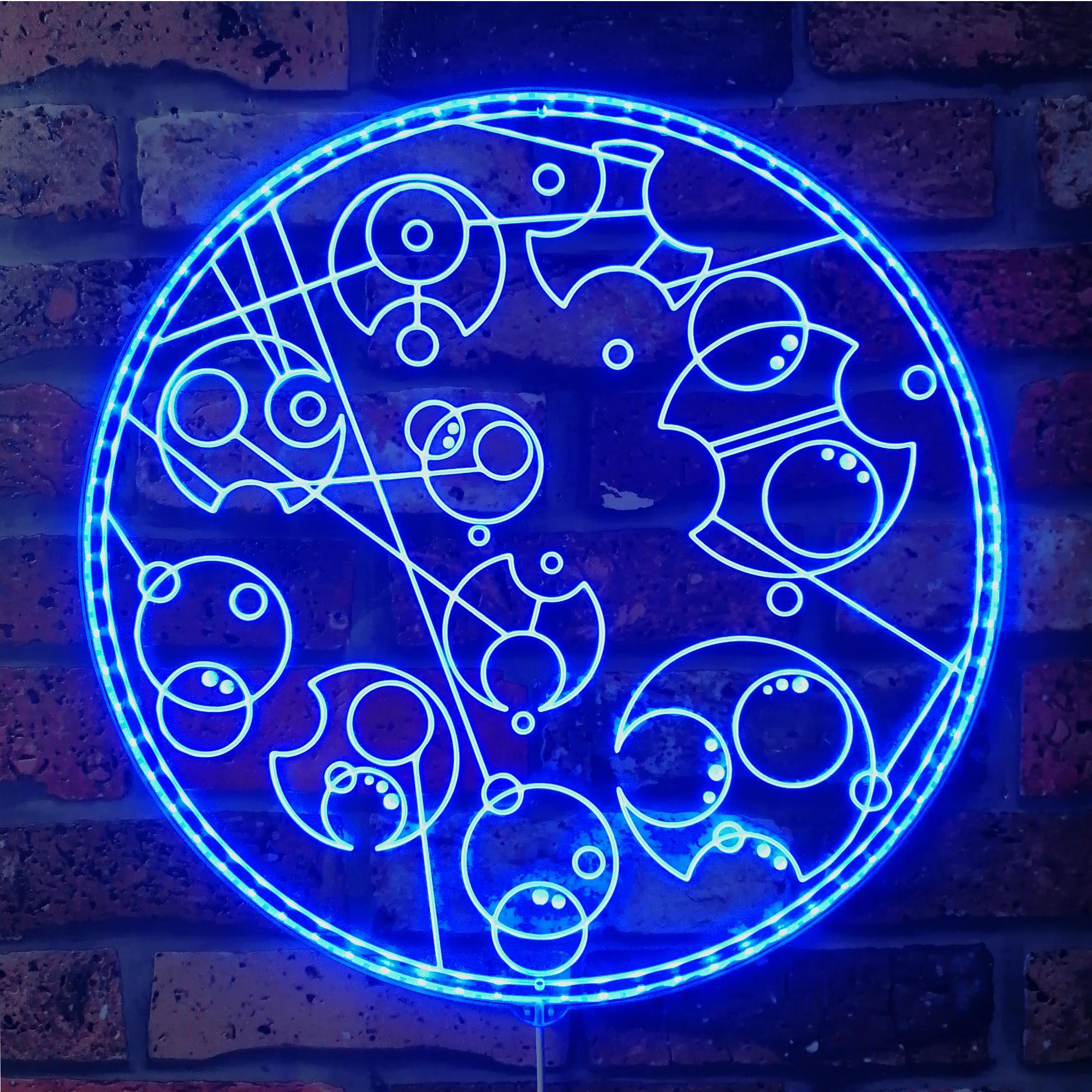 Custom Doctor Who Gallifreyan Dynamic RGB Edge Lit LED Sign