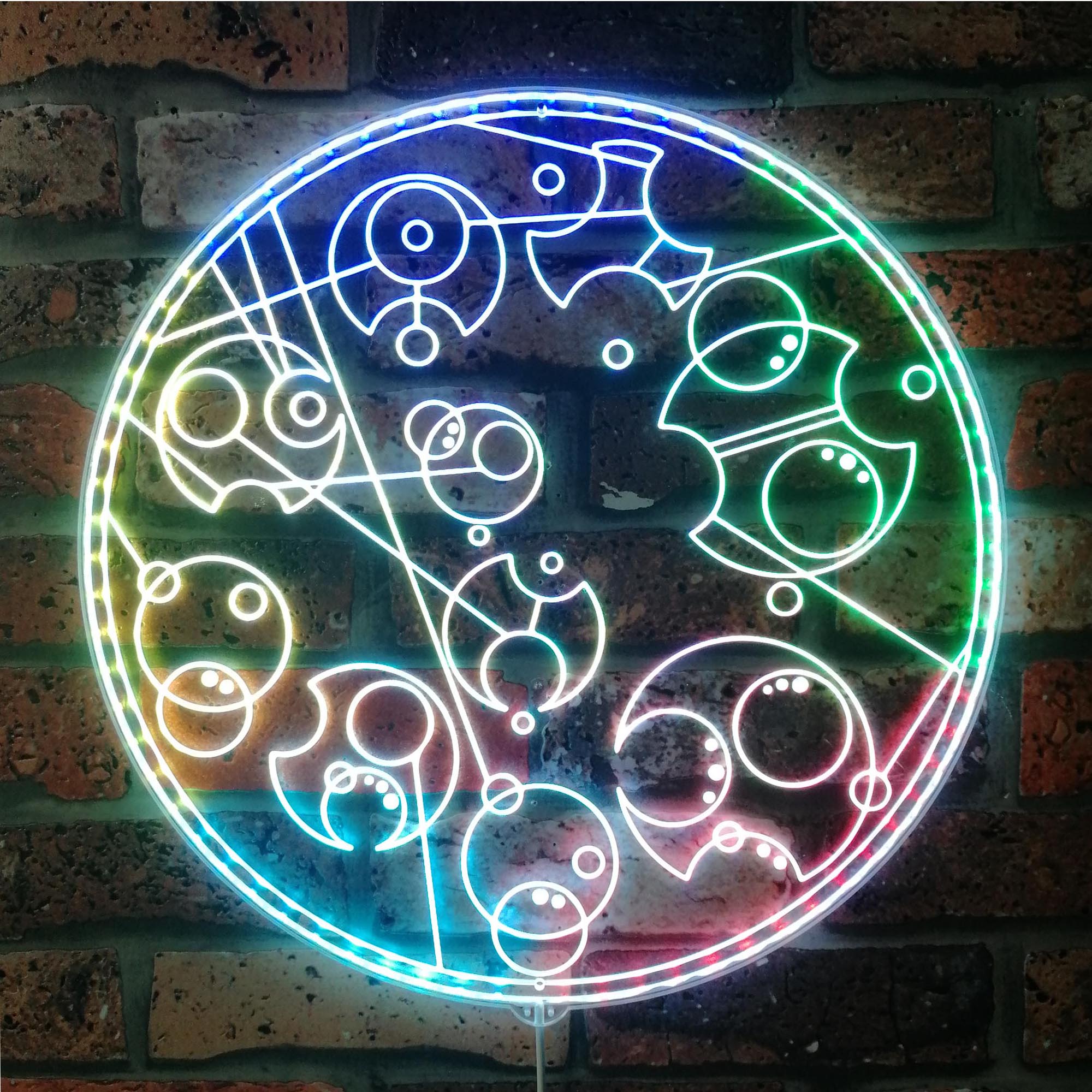 Custom Doctor Who Gallifreyan Dynamic RGB Edge Lit LED Sign