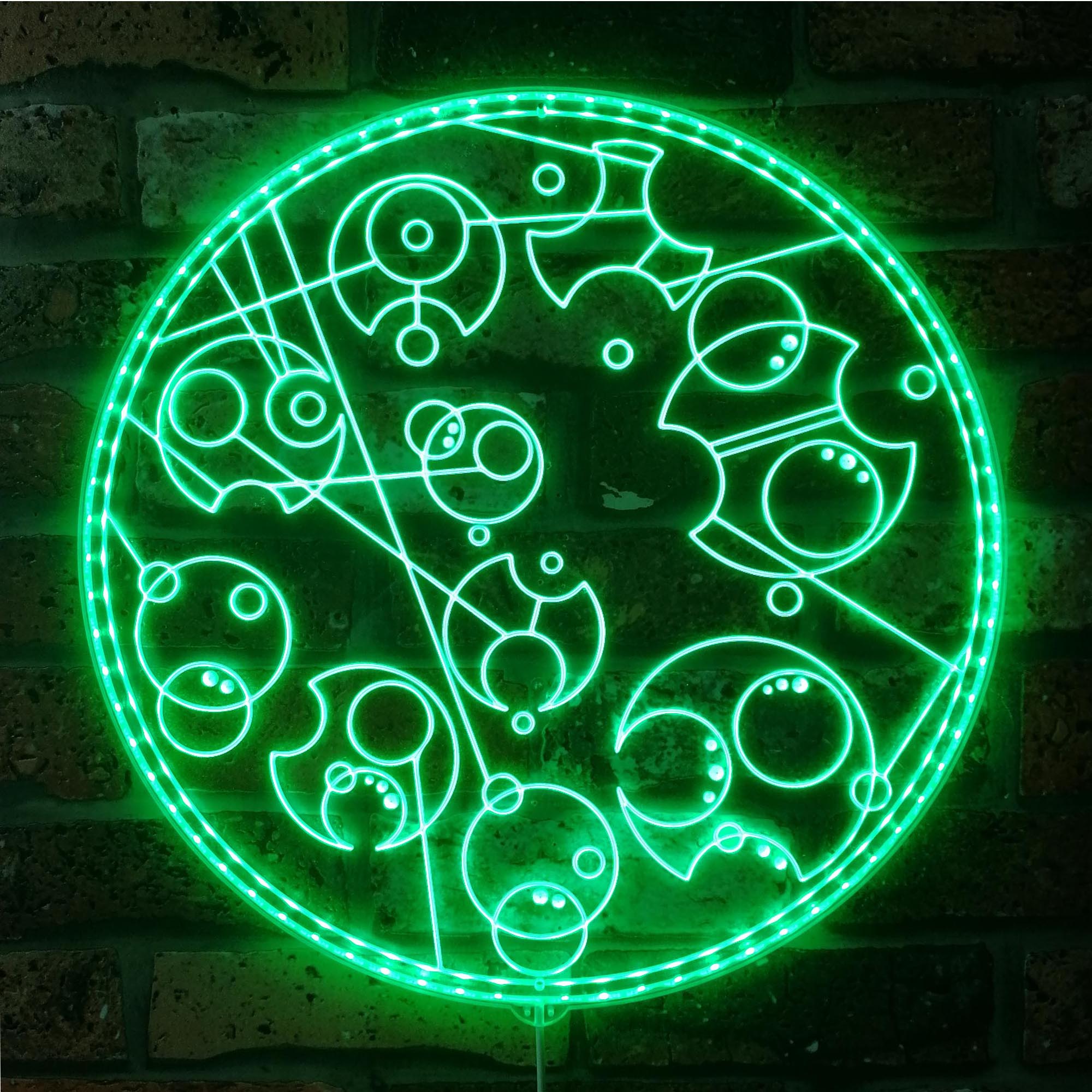 Custom Doctor Who Gallifreyan Dynamic RGB Edge Lit LED Sign