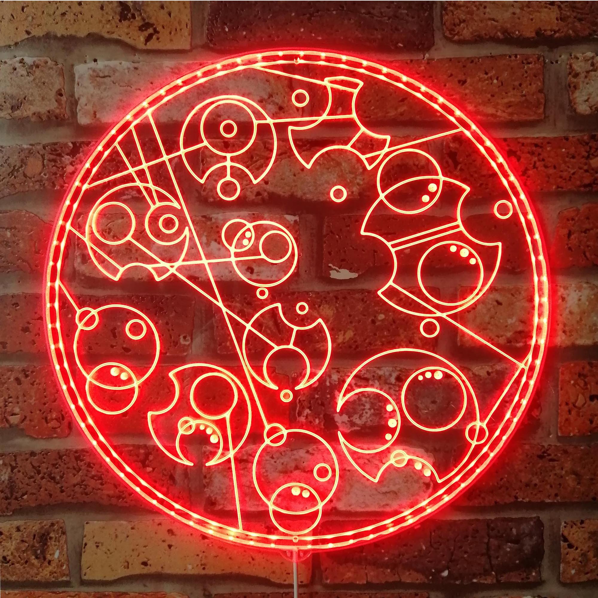 Custom Doctor Who Gallifreyan Dynamic RGB Edge Lit LED Sign