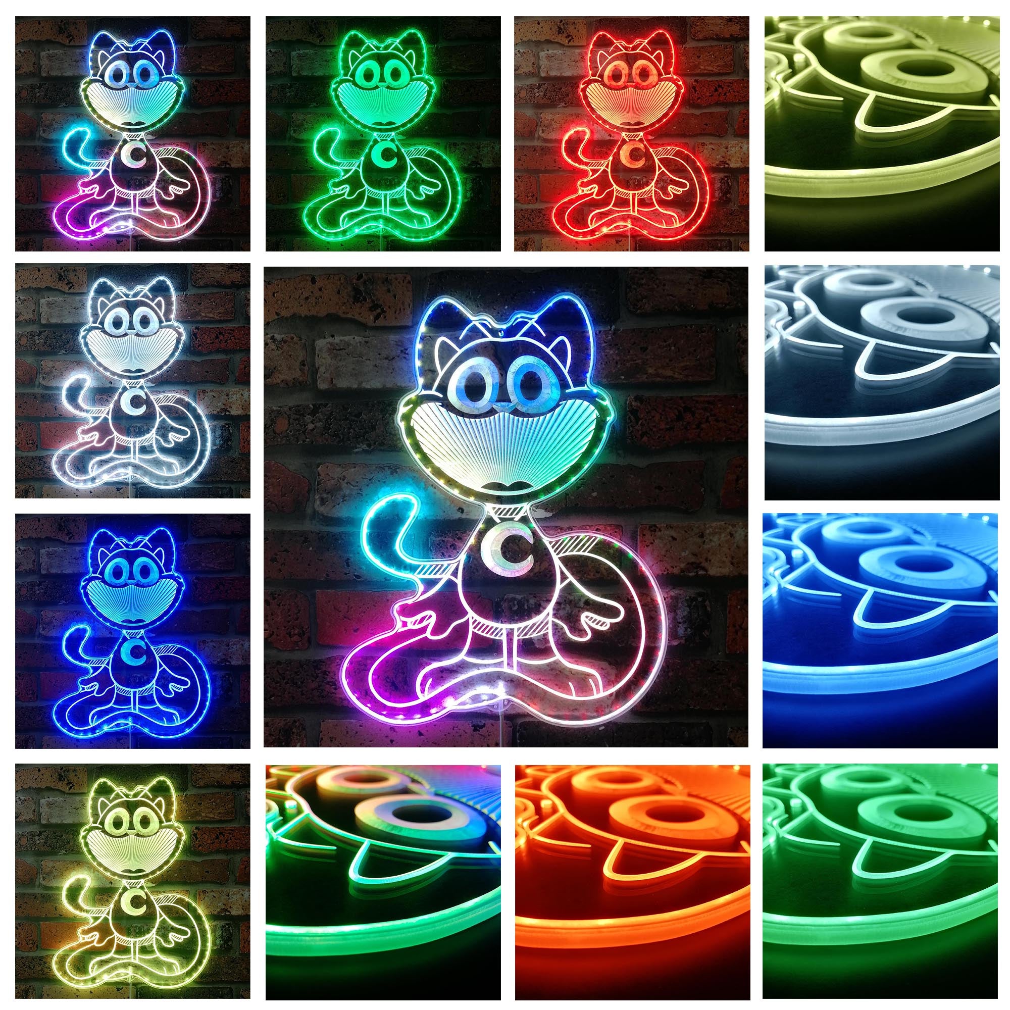 Smiling Critters Catnap Dynamic RGB Edge Lit LED Sign