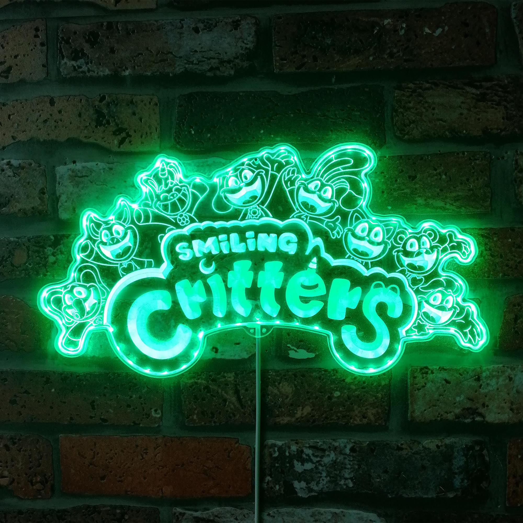 Smiling Critters Dynamic RGB Edge Lit LED Sign