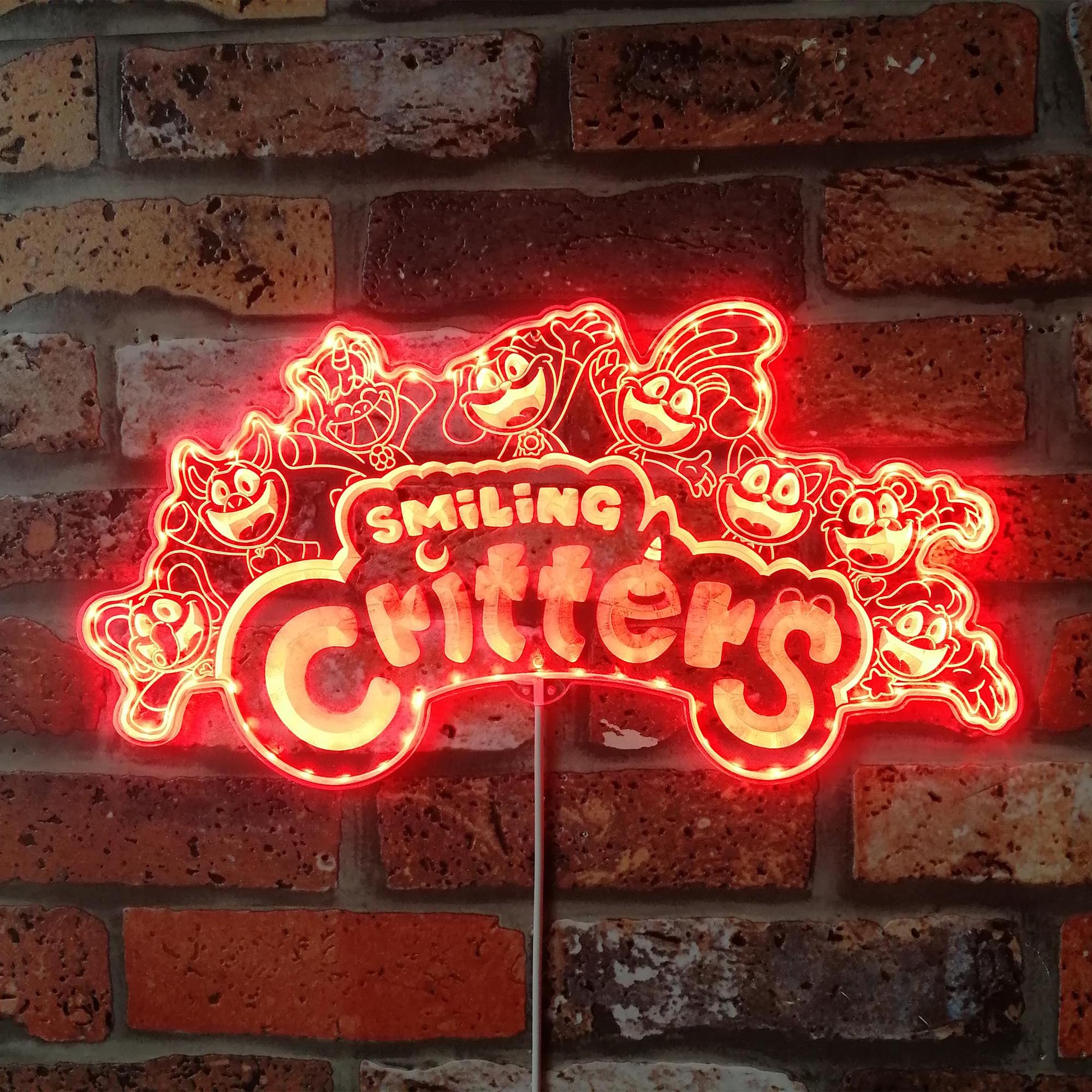 Smiling Critters Dynamic RGB Edge Lit LED Sign