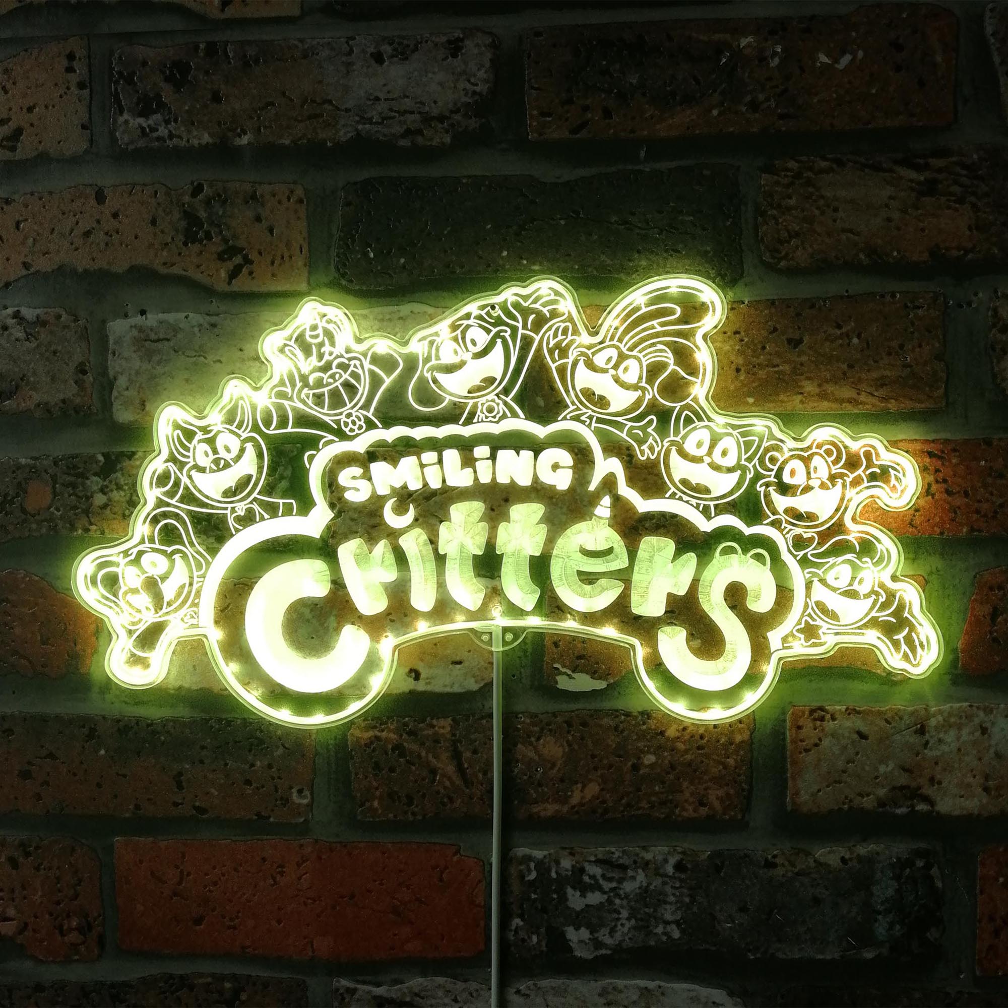 Smiling Critters Dynamic RGB Edge Lit LED Sign