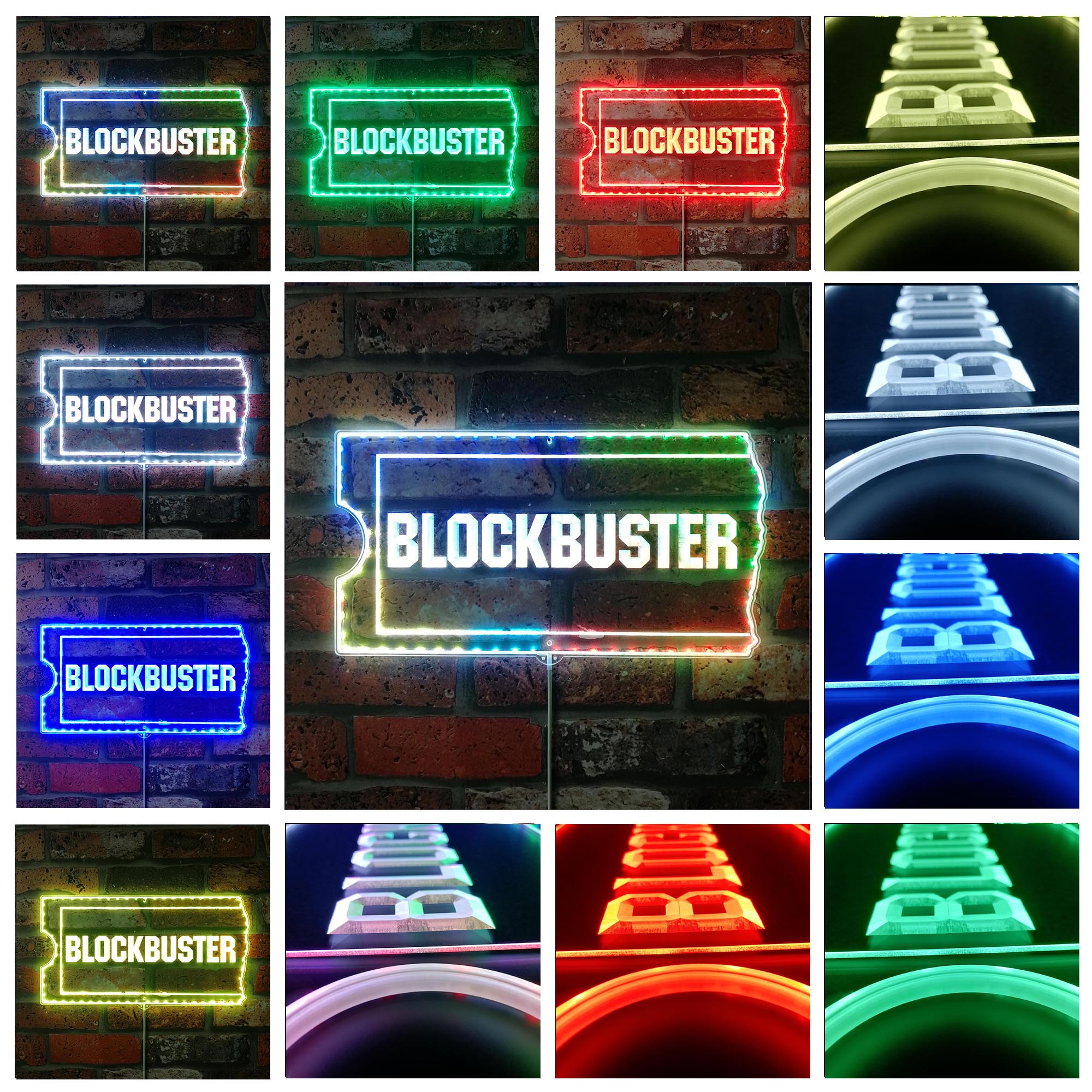 Blockbuster Video Neon Dynamic RGB Edge Lit LED Sign