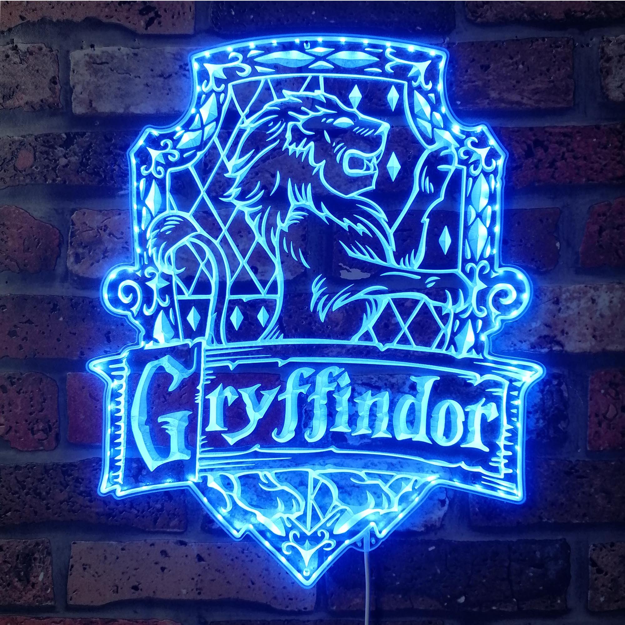 Harry Potter Hogwarts Gryffindor Neon RGB Edge Lit LED Sign