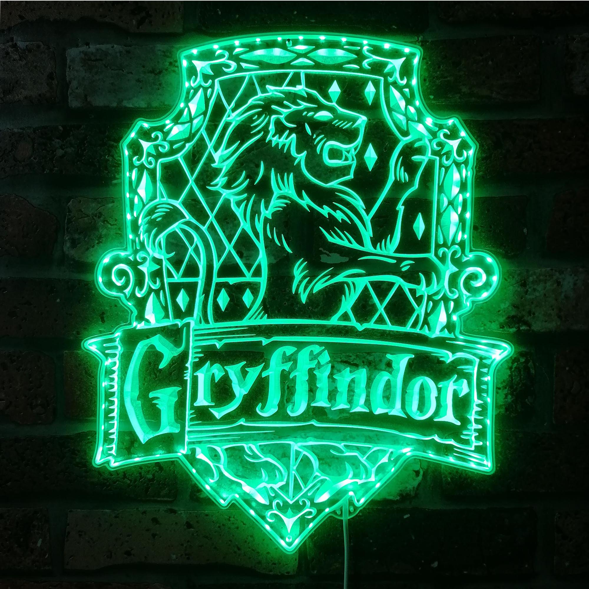 Harry Potter Hogwarts Gryffindor Neon RGB Edge Lit LED Sign