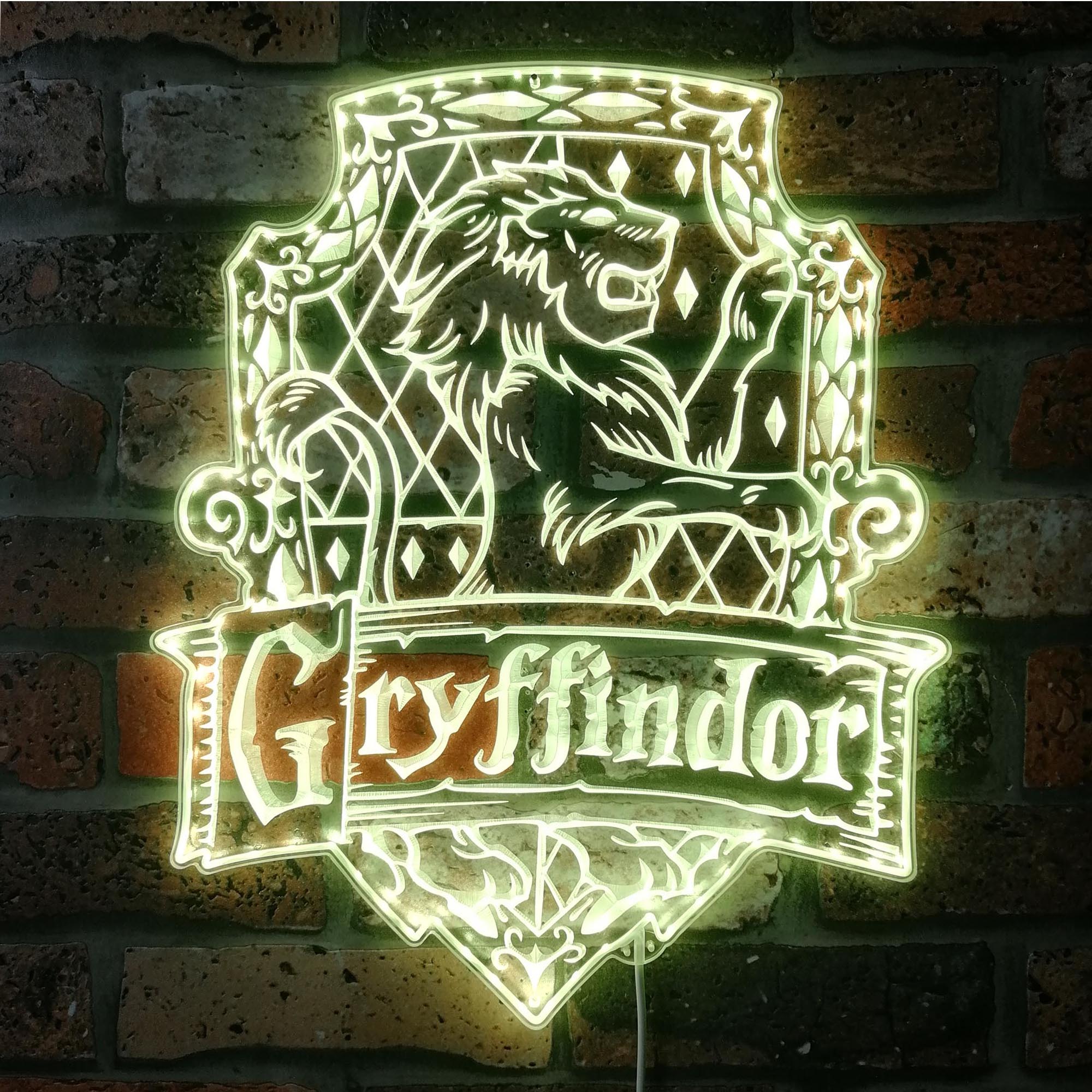 Harry Potter Hogwarts Gryffindor Neon RGB Edge Lit LED Sign