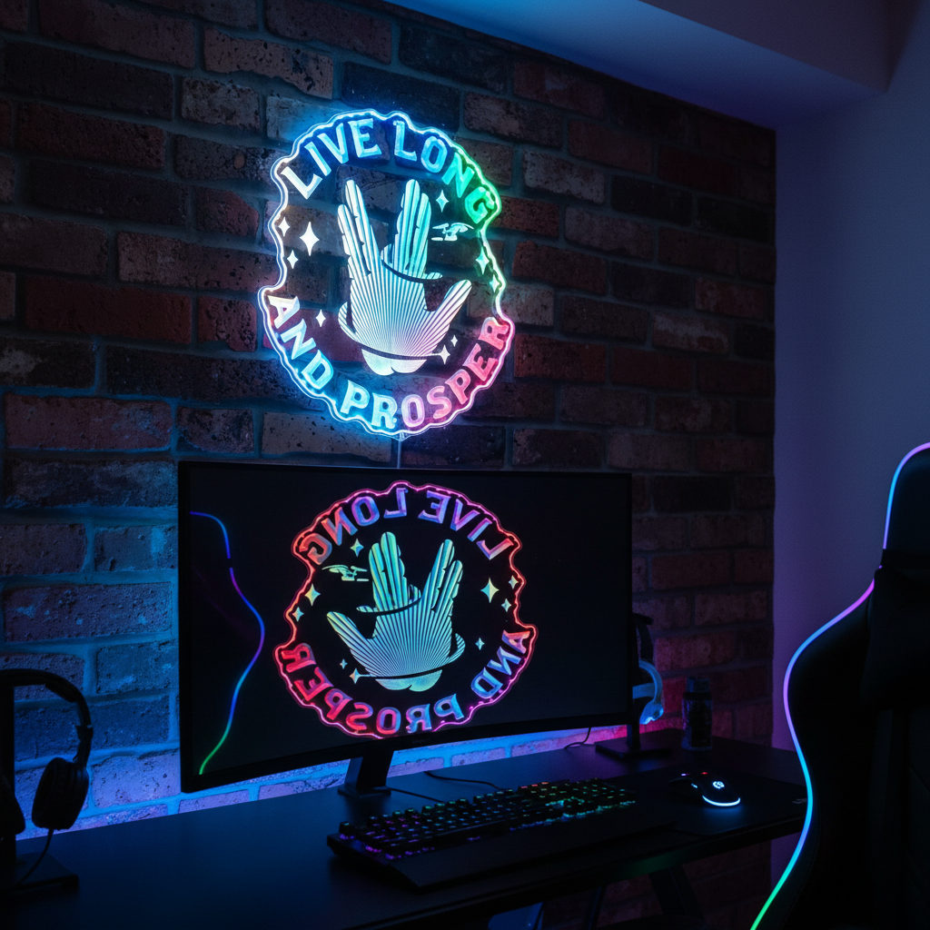 Star Trek Live Long and Prosper Neon RGB Edge Lit LED Sign