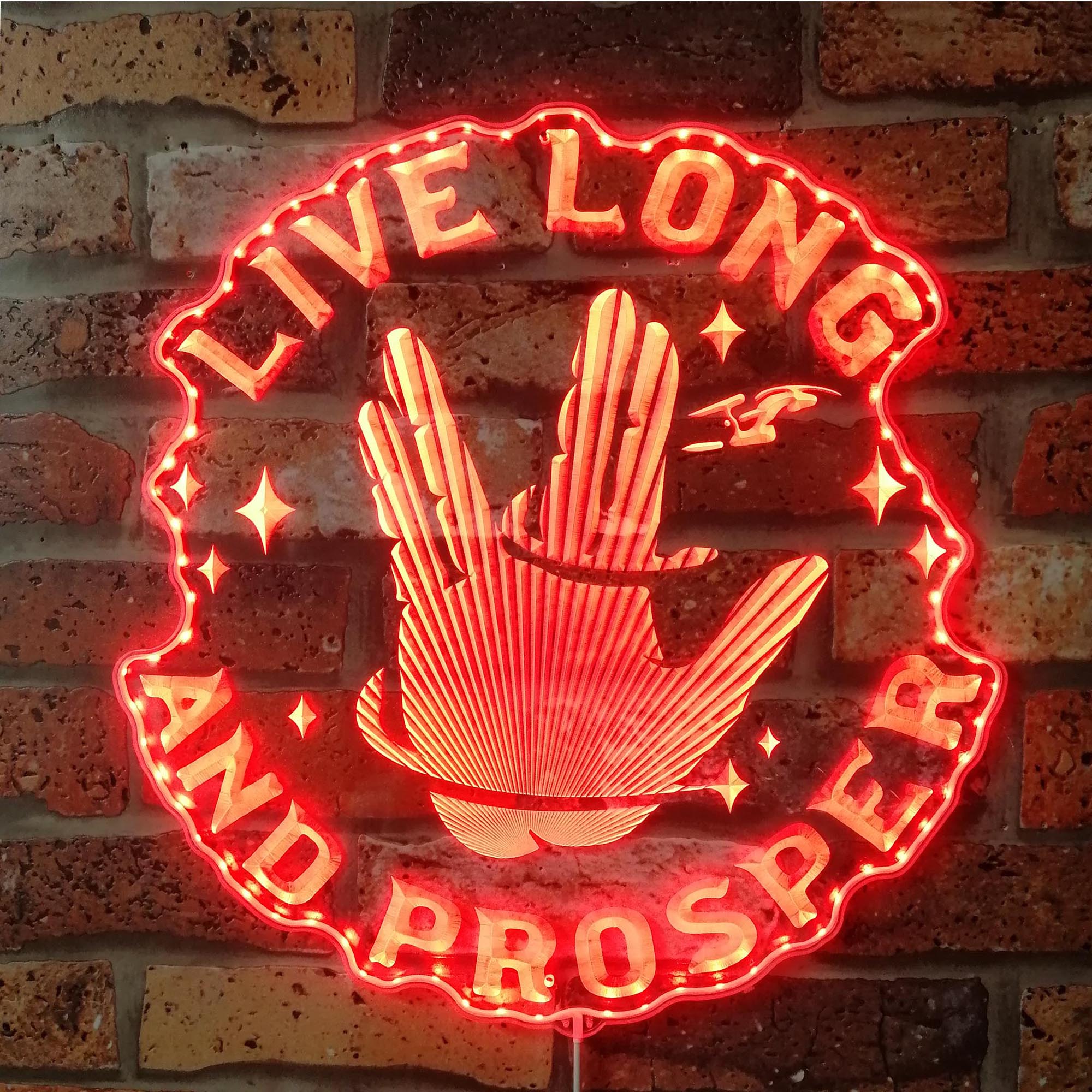 Star Trek Live Long and Prosper Neon RGB Edge Lit LED Sign