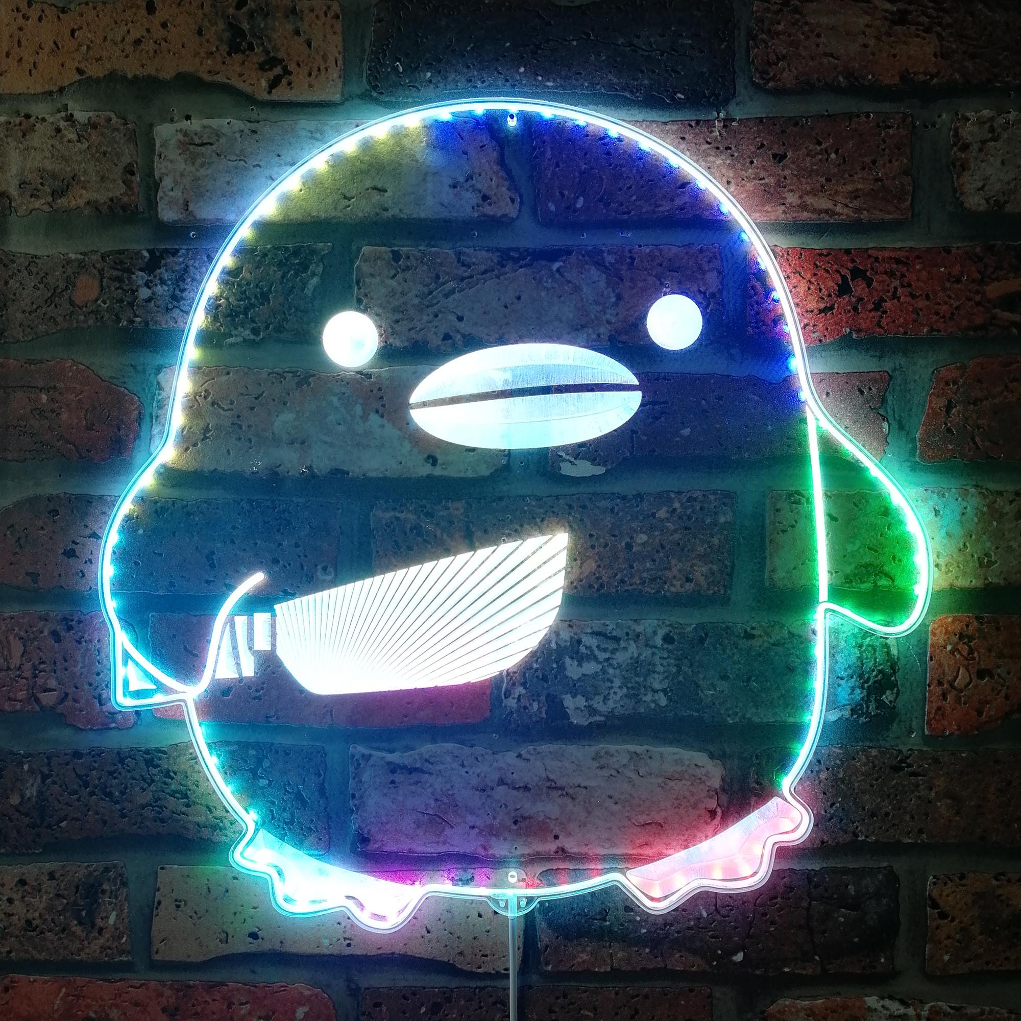 Duck with Knife Dynamic RGB Edge Lit LED Sign