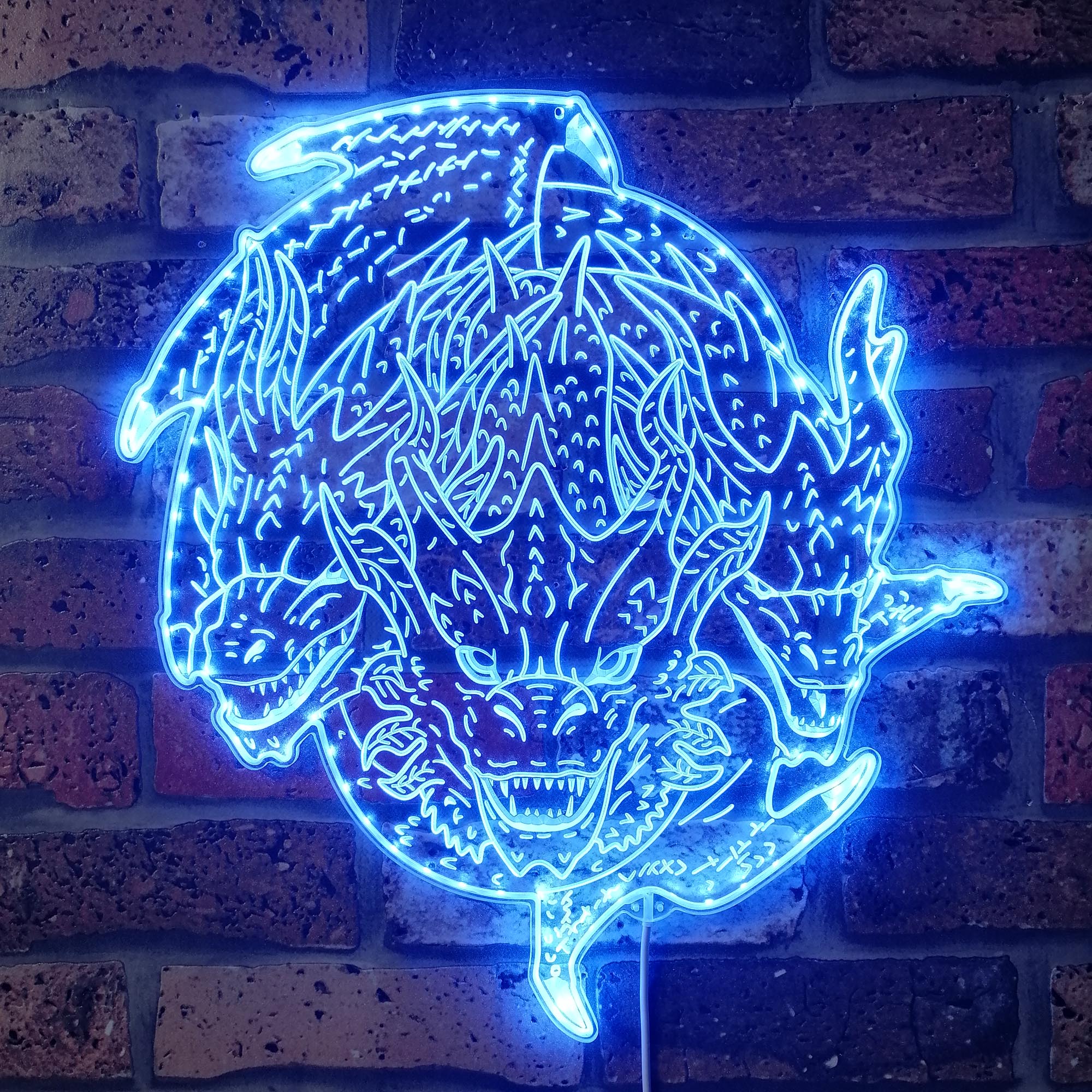 King Ghidorah Godzilla Dynamic RGB Edge Lit LED Sign