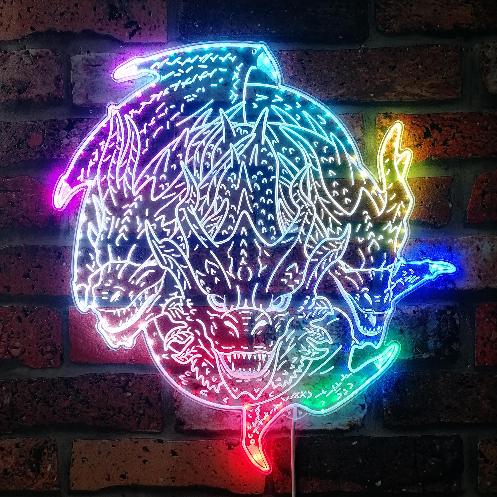 King Ghidorah Dynamic RGB Edge Lit LED Sign