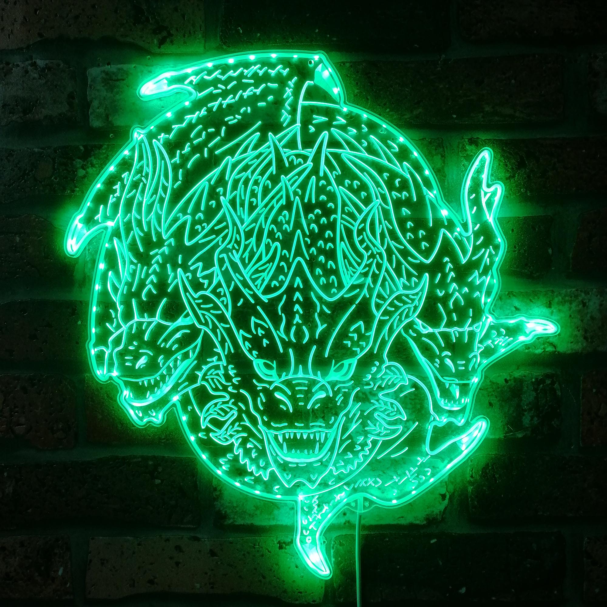 King Ghidorah Godzilla Dynamic RGB Edge Lit LED Sign