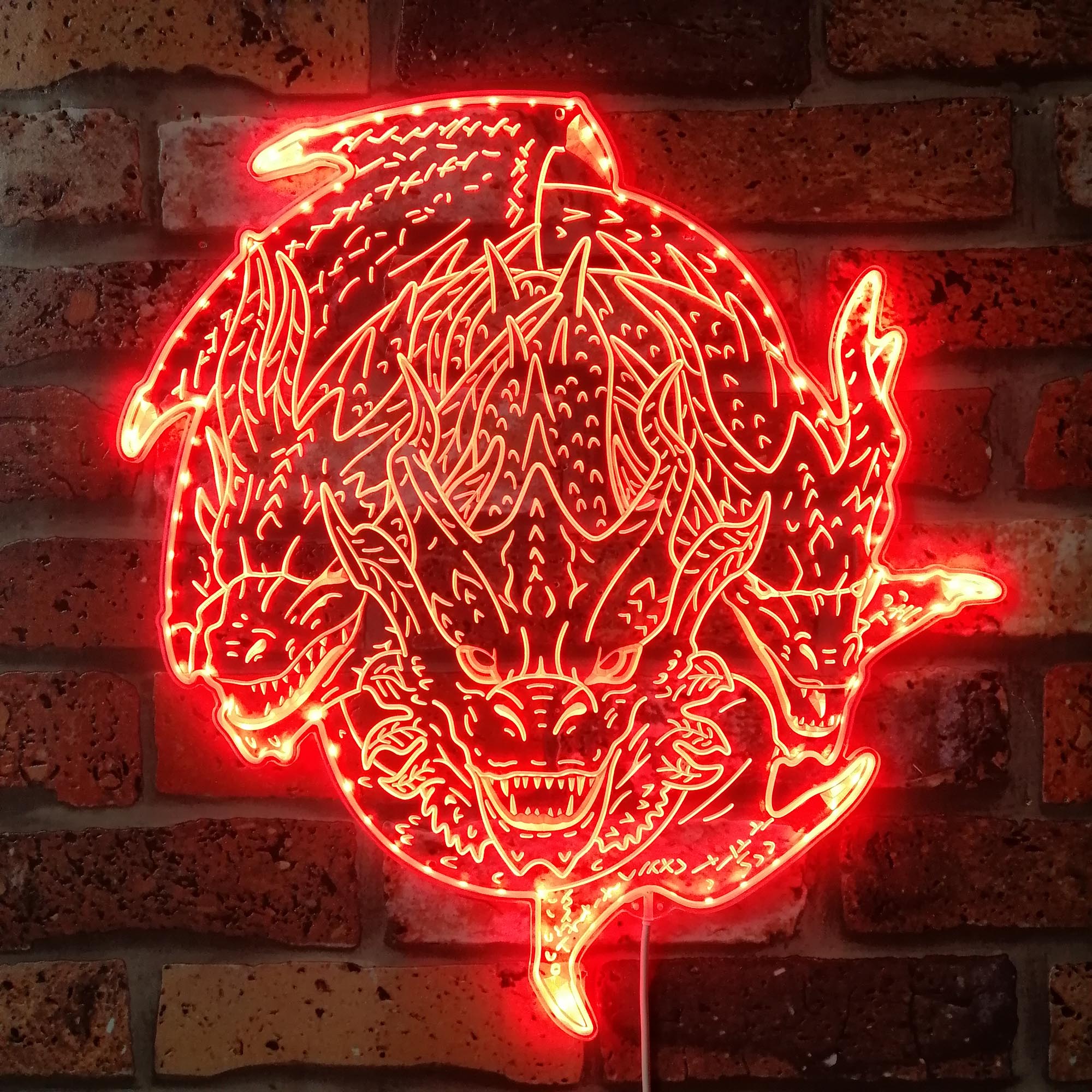 King Ghidorah Godzilla Dynamic RGB Edge Lit LED Sign