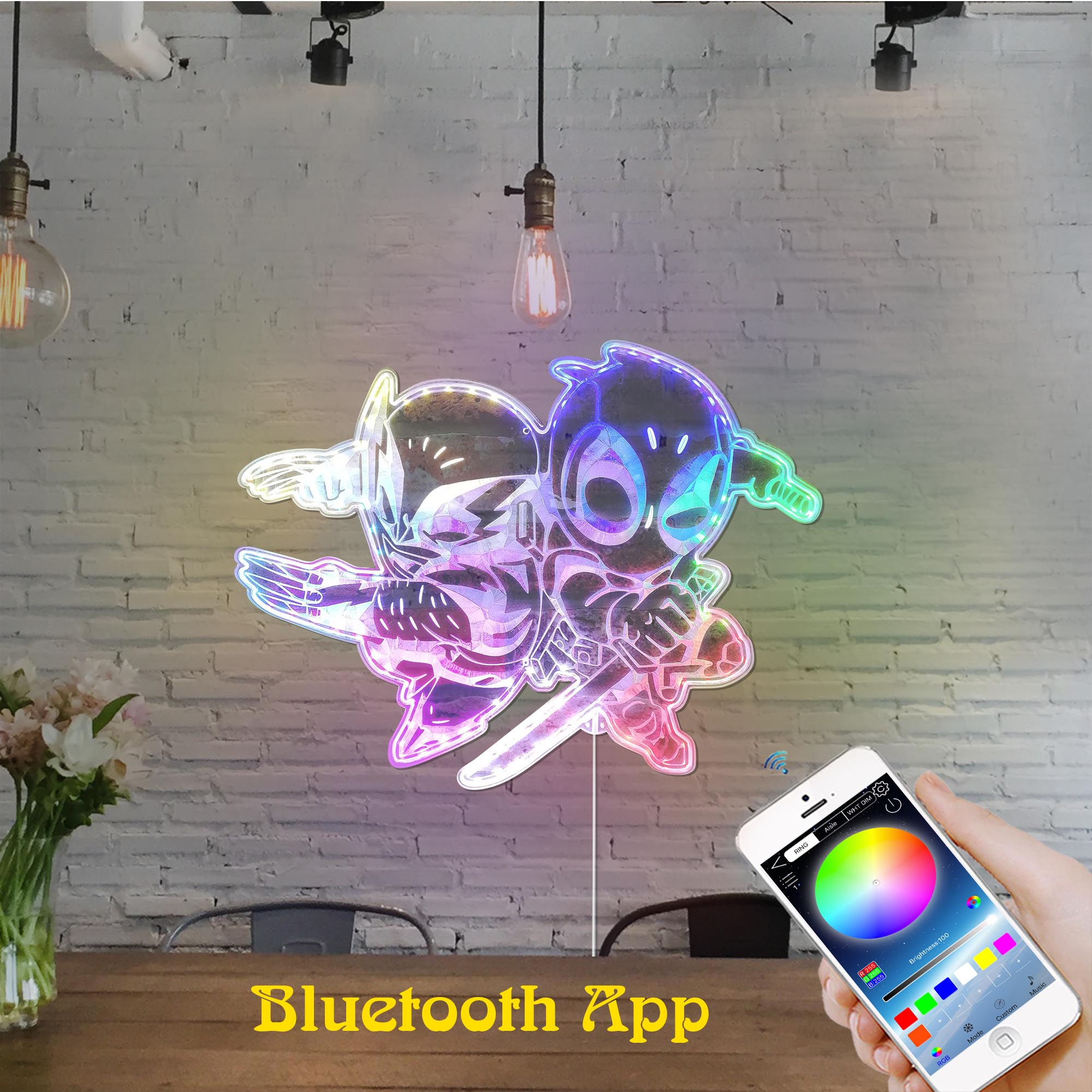 Deadpool & Wolverine Dynamic RGB Edge Lit LED Sign