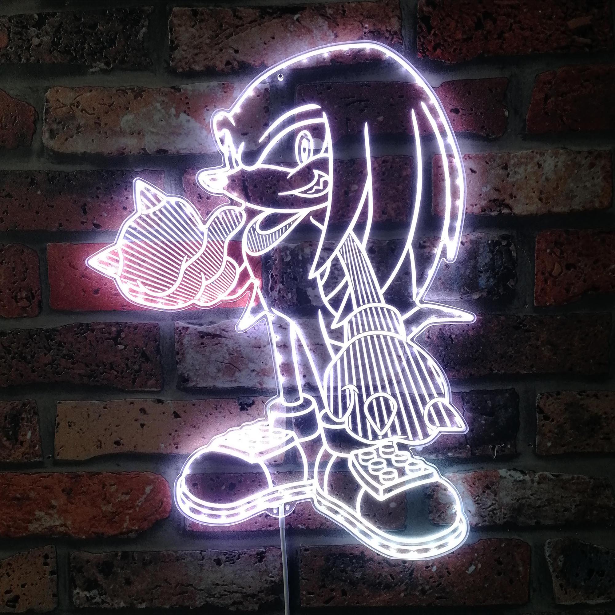 Sonic Knuckles Dynamic RGB Edge Lit LED Sign