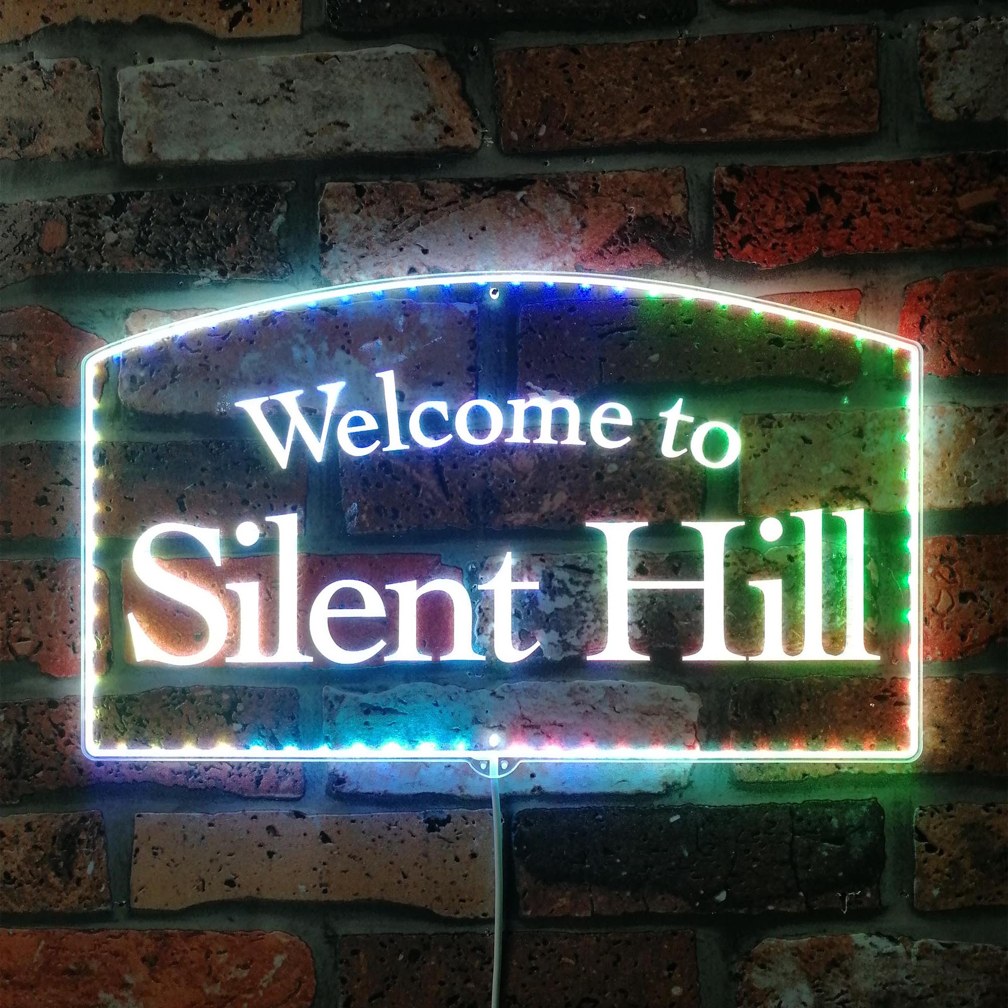 Welcome to Silent Hill Dynamic RGB Edge Lit LED Sign