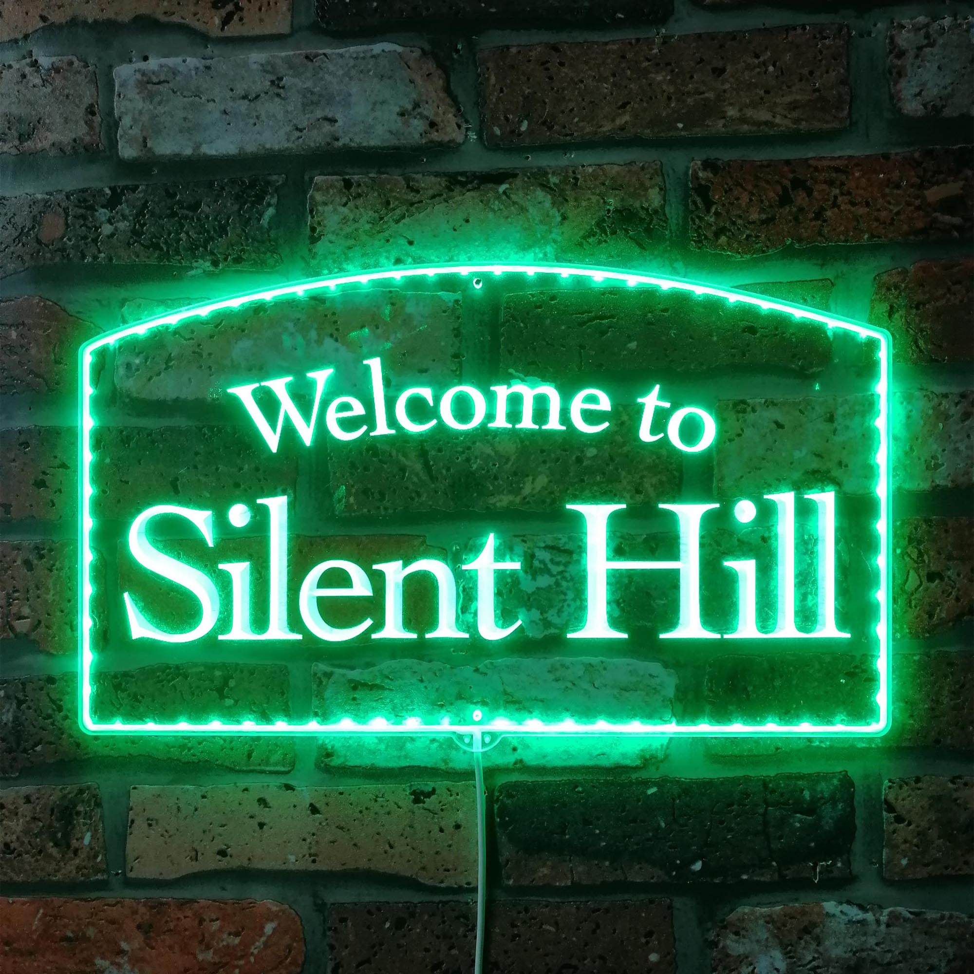 Welcome to Silent Hill Dynamic RGB Edge Lit LED Sign