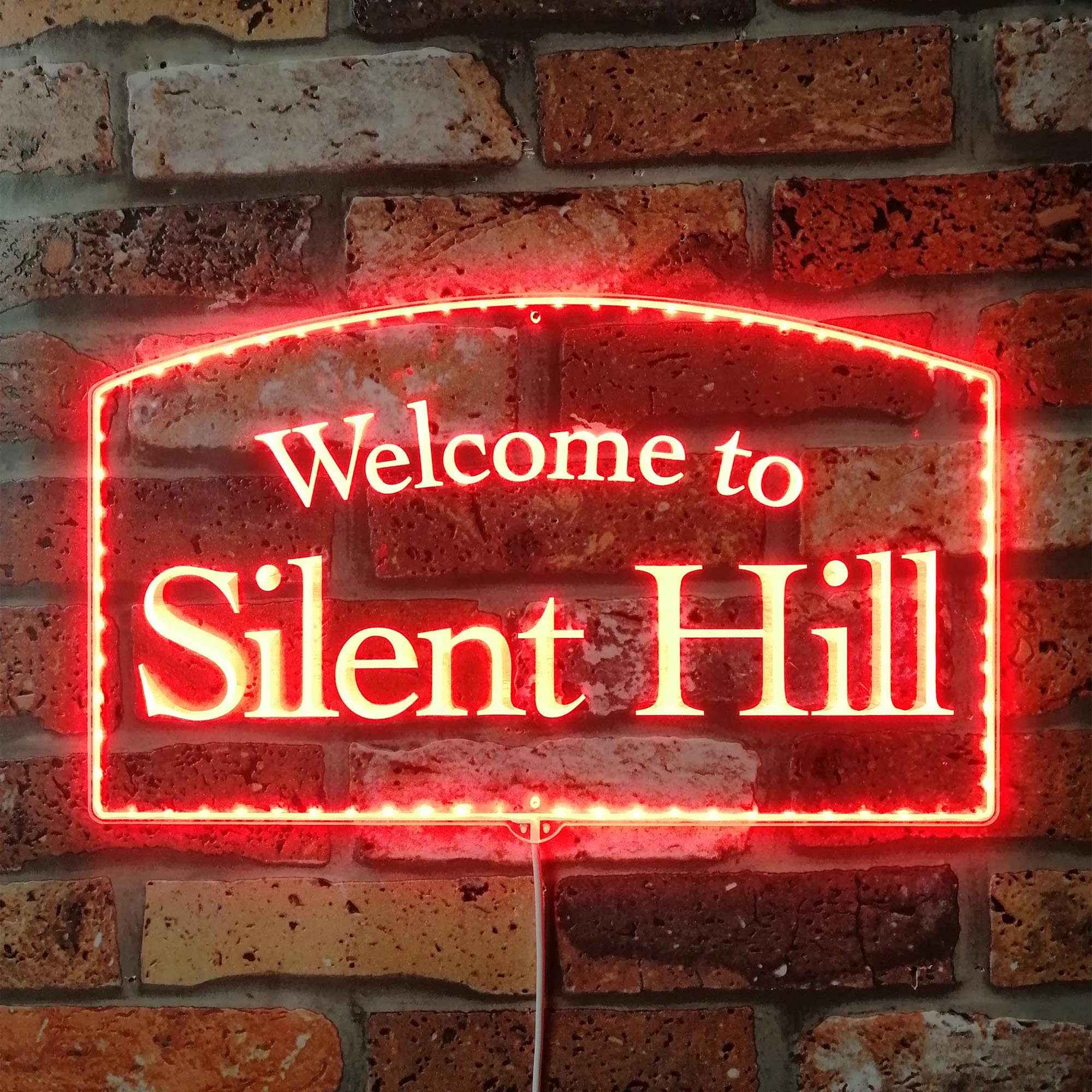 Welcome to Silent Hill Dynamic RGB Edge Lit LED Sign