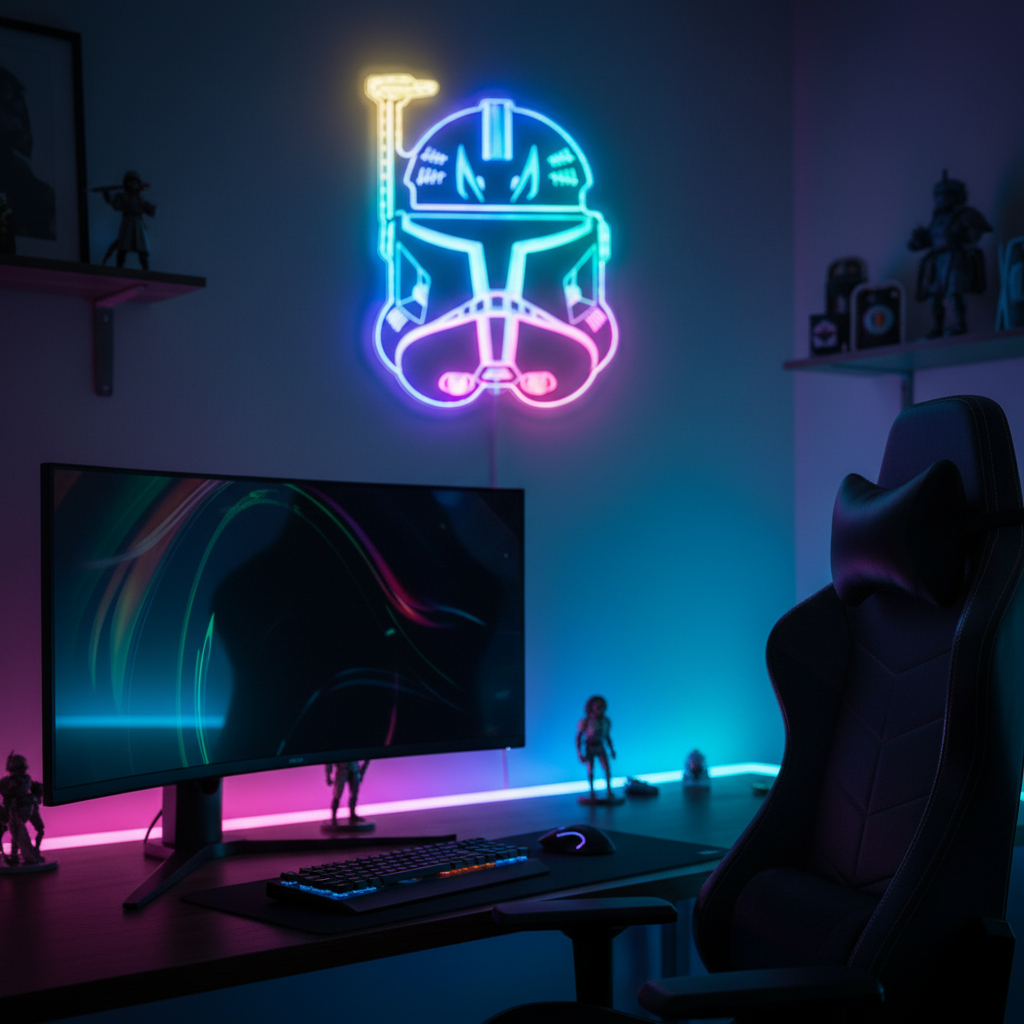 Captain Rex Star Wars Neon LED Sign with Dynamic RGB Colors