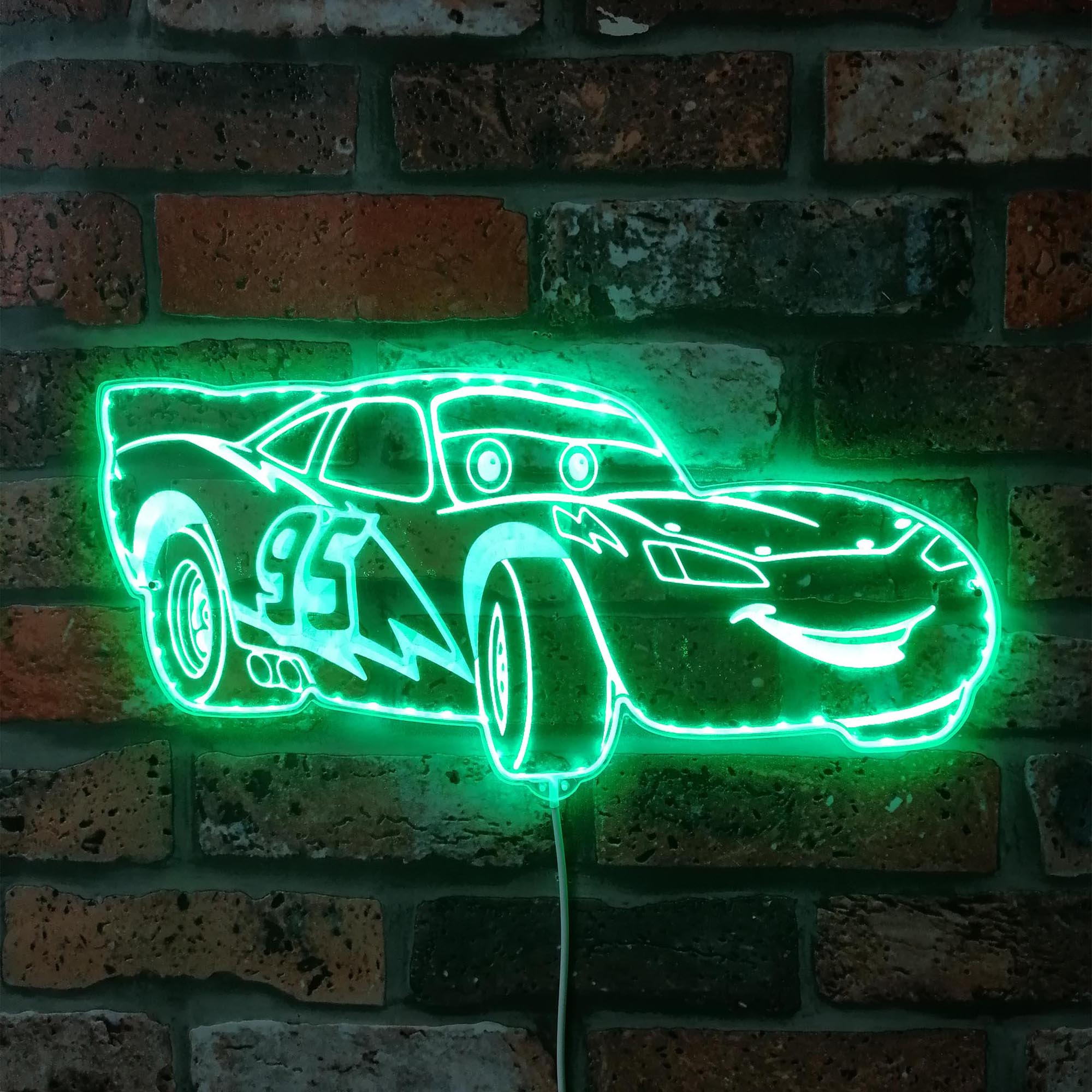 Lightning McQueen Dynamic RGB Edge Lit LED Sign