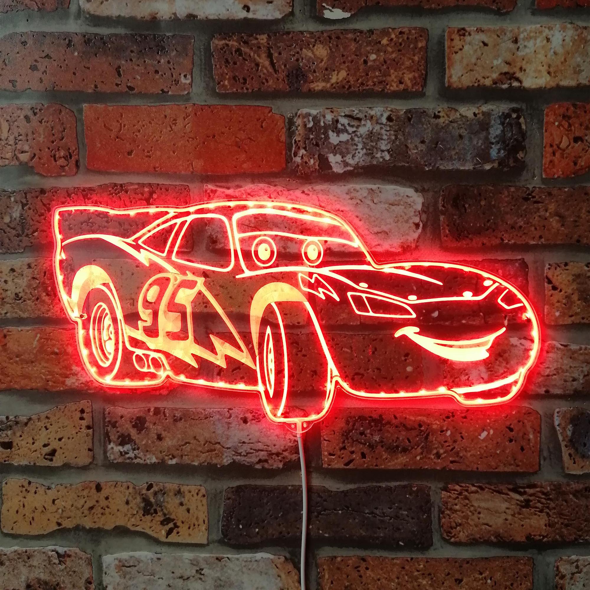 Lightning McQueen Dynamic RGB Edge Lit LED Sign