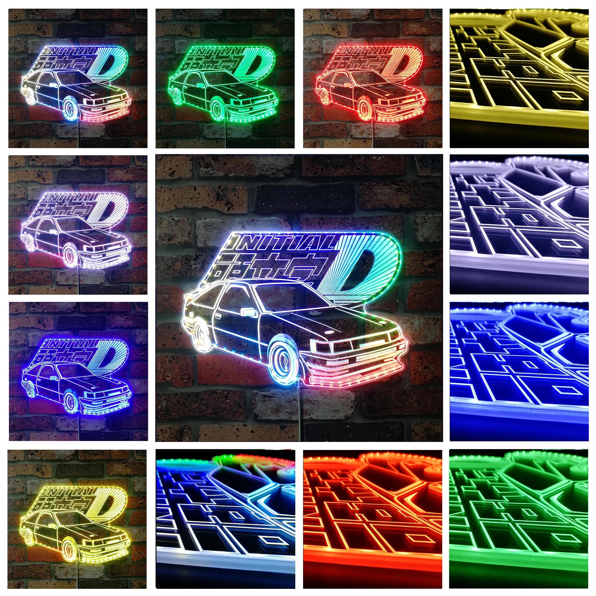 Initial D AE86 Dynamic RGB Edge Lit LED Sign