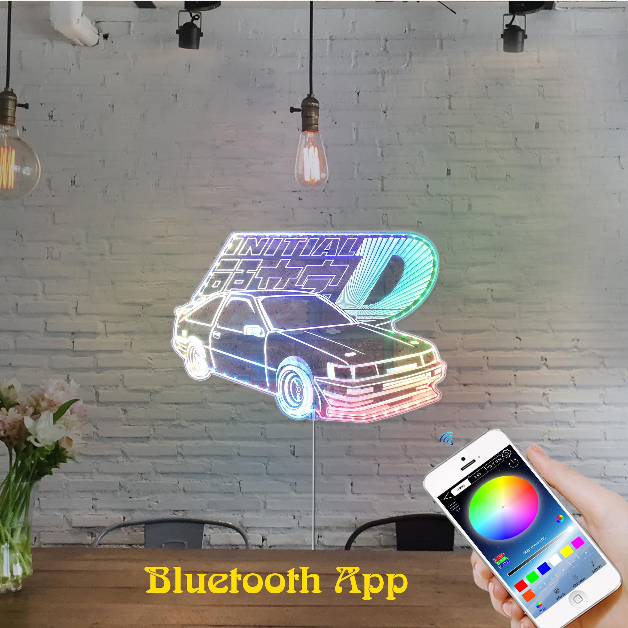 Initial D AE86 Dynamic RGB Edge Lit LED Sign