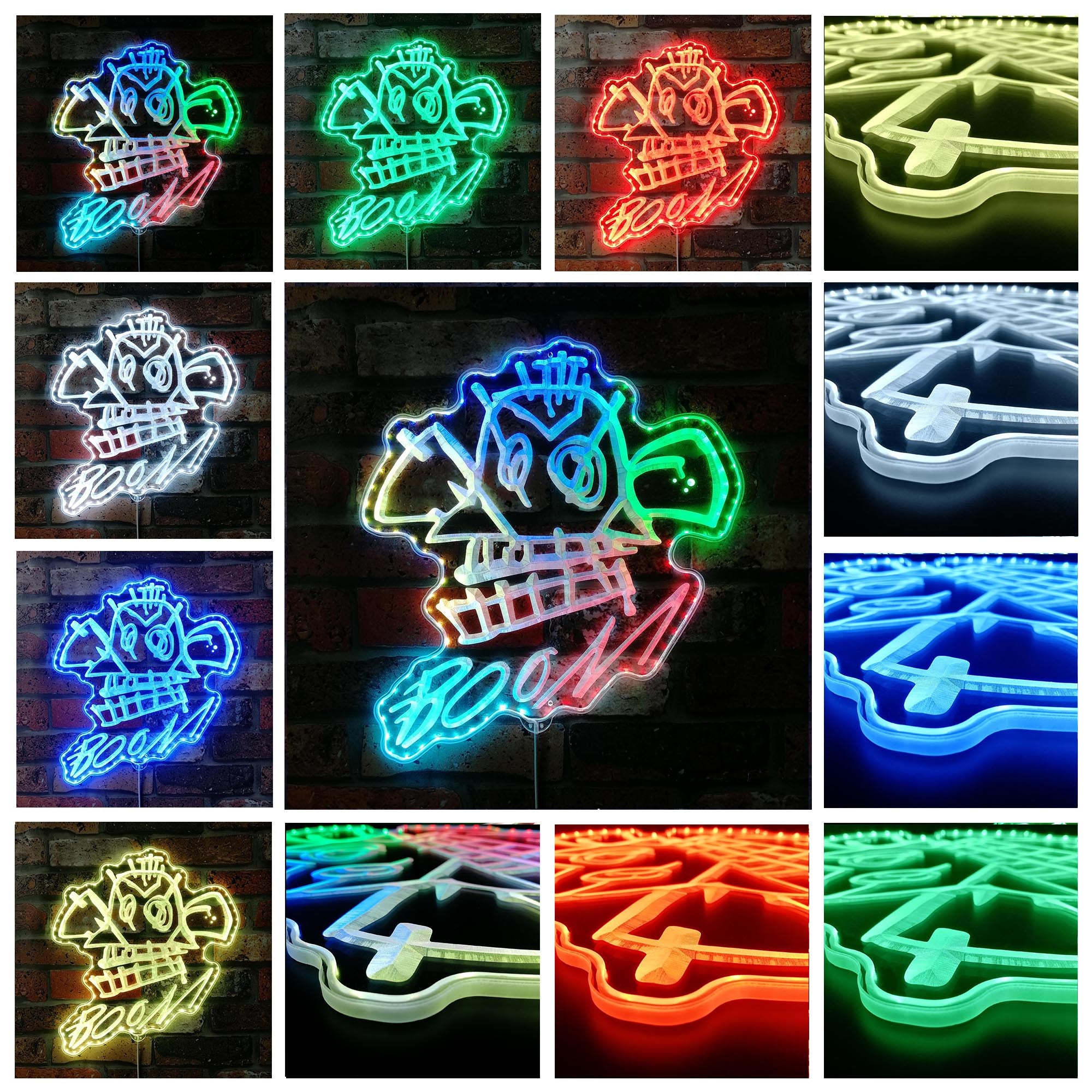 Arcane Jinx Monkey Graffity Neon Dynamic RGB Edge Lit LED Sign