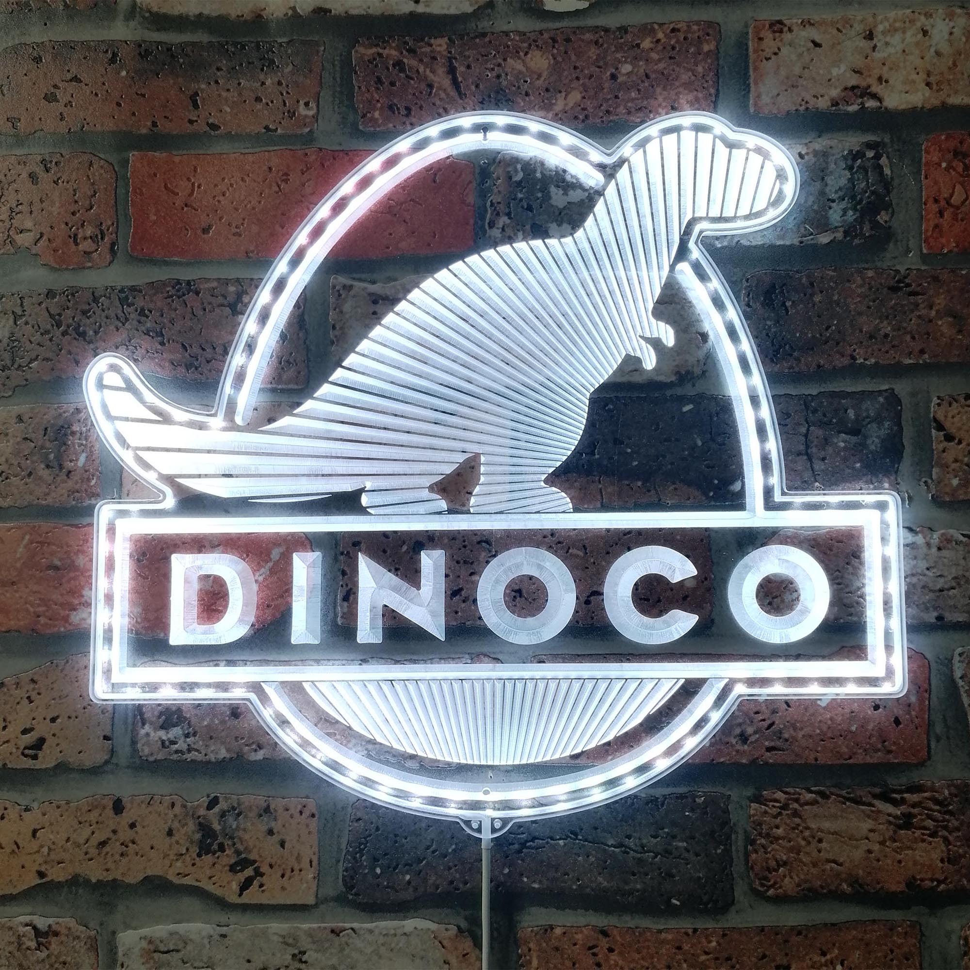 Dinoco Gas Company Pixar Cars Dynamic RGB Edge Lit LED Sign