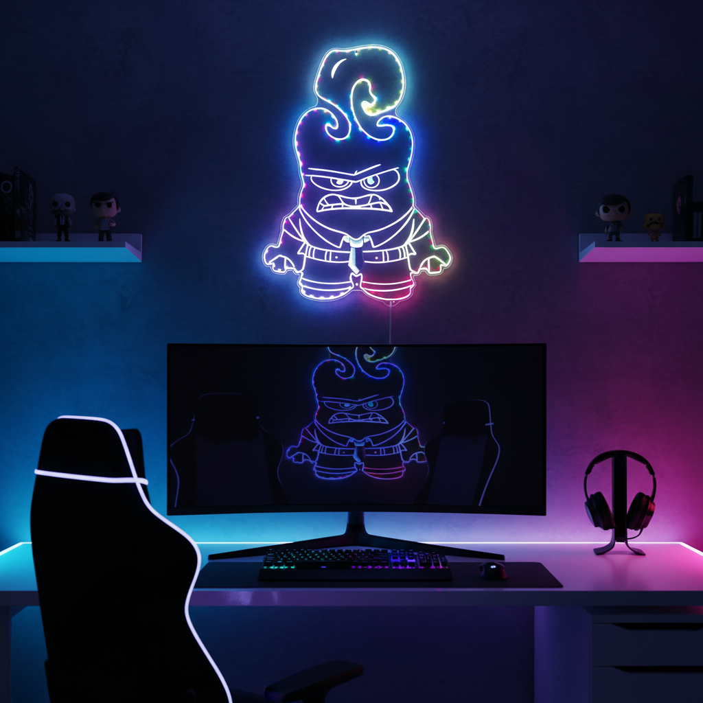 Anger Inside Out Neon LED Sign with Dynamic RGB Colors