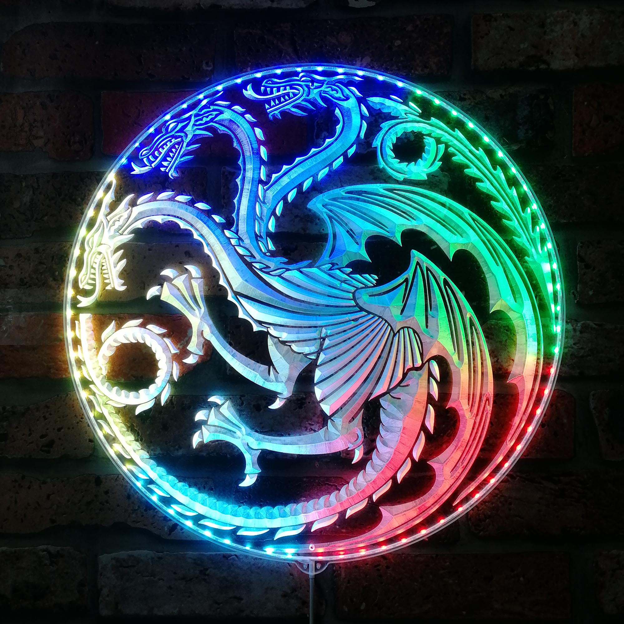 House of The Dragon Dynamic RGB Edge Lit LED Sign