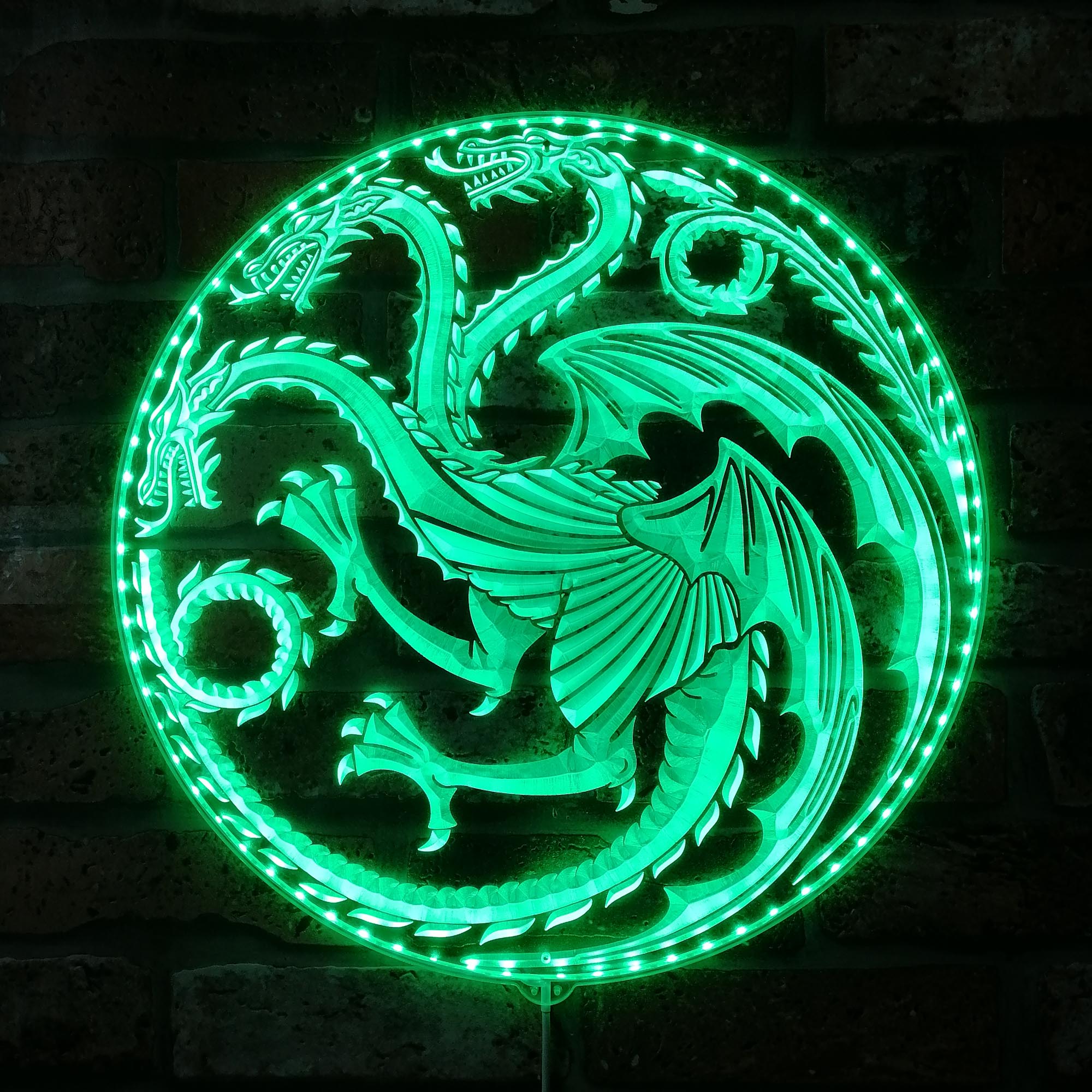 House of The Dragon Targaryen Logo RGB Edge Lit LED Sign