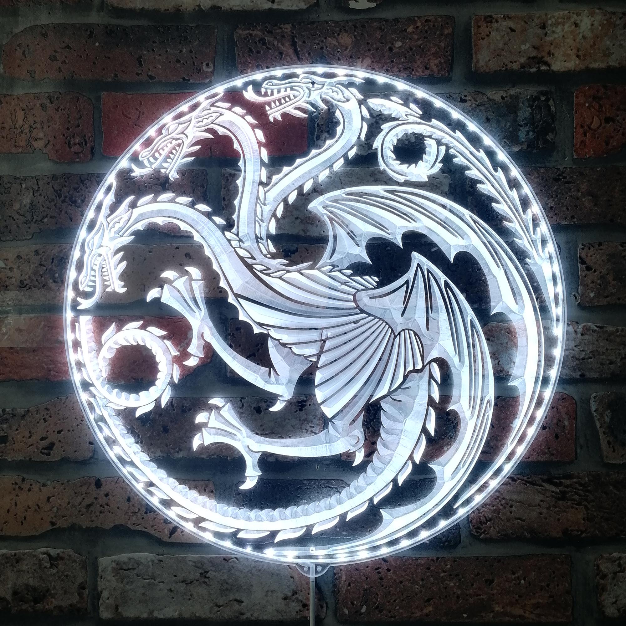 House of The Dragon Targaryen Logo RGB Edge Lit LED Sign