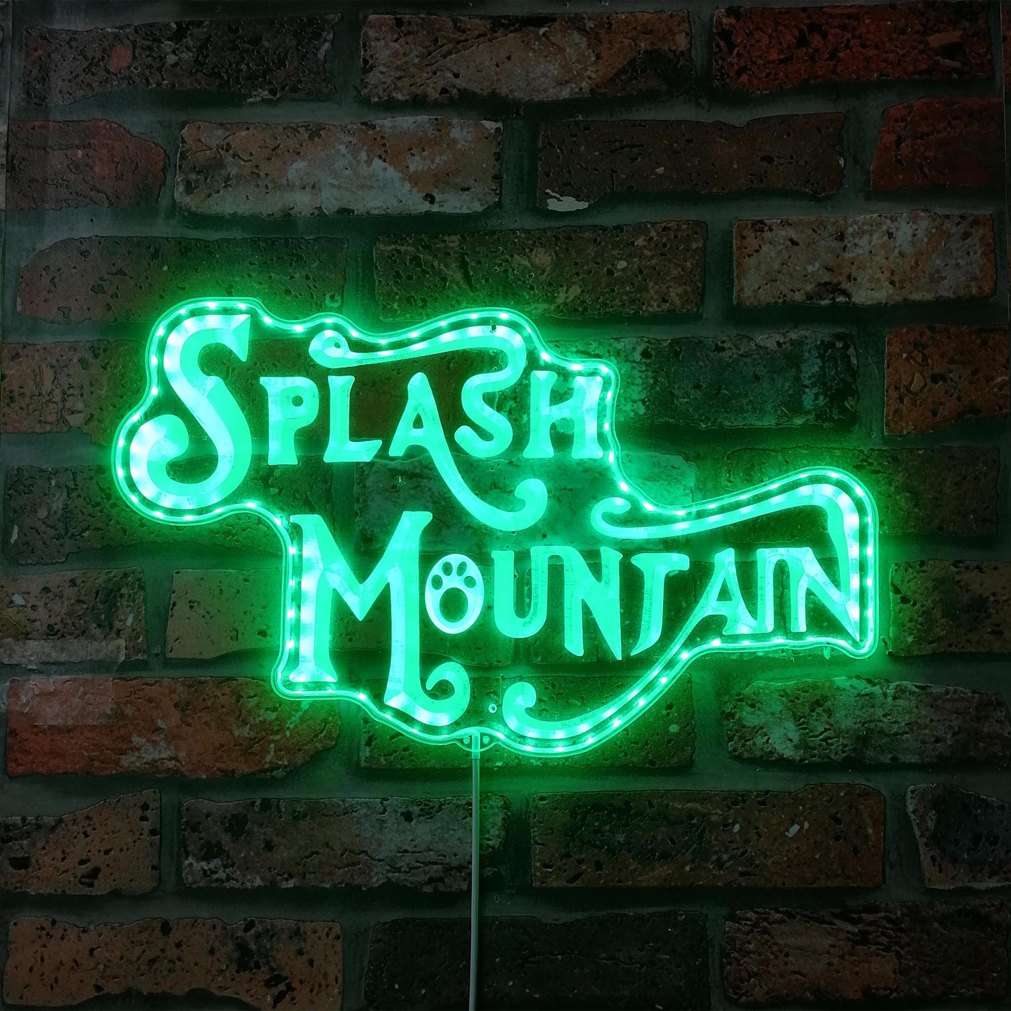 Splash Mountain Dynamic RGB Edge Lit LED Sign