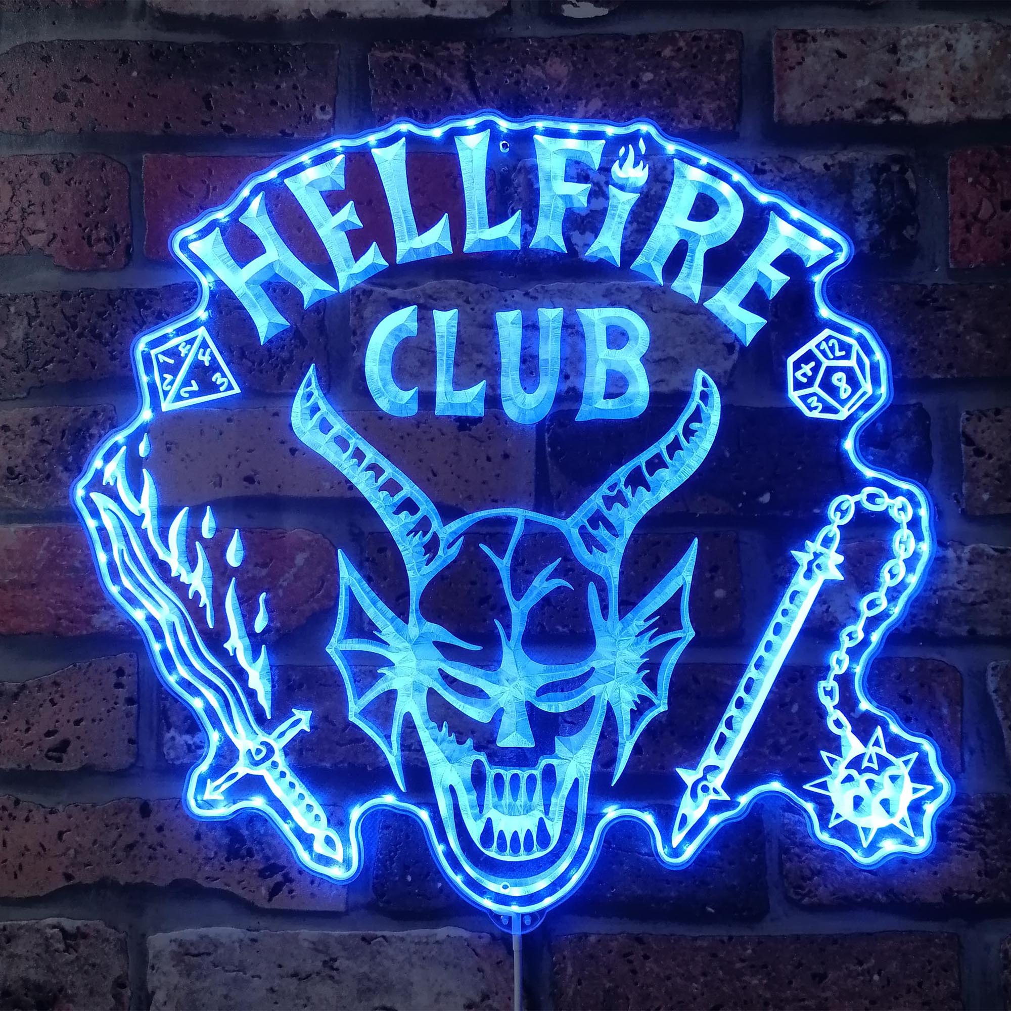 Hellfire Club Stranger Things Dynamic RGB Edge Lit LED Sign