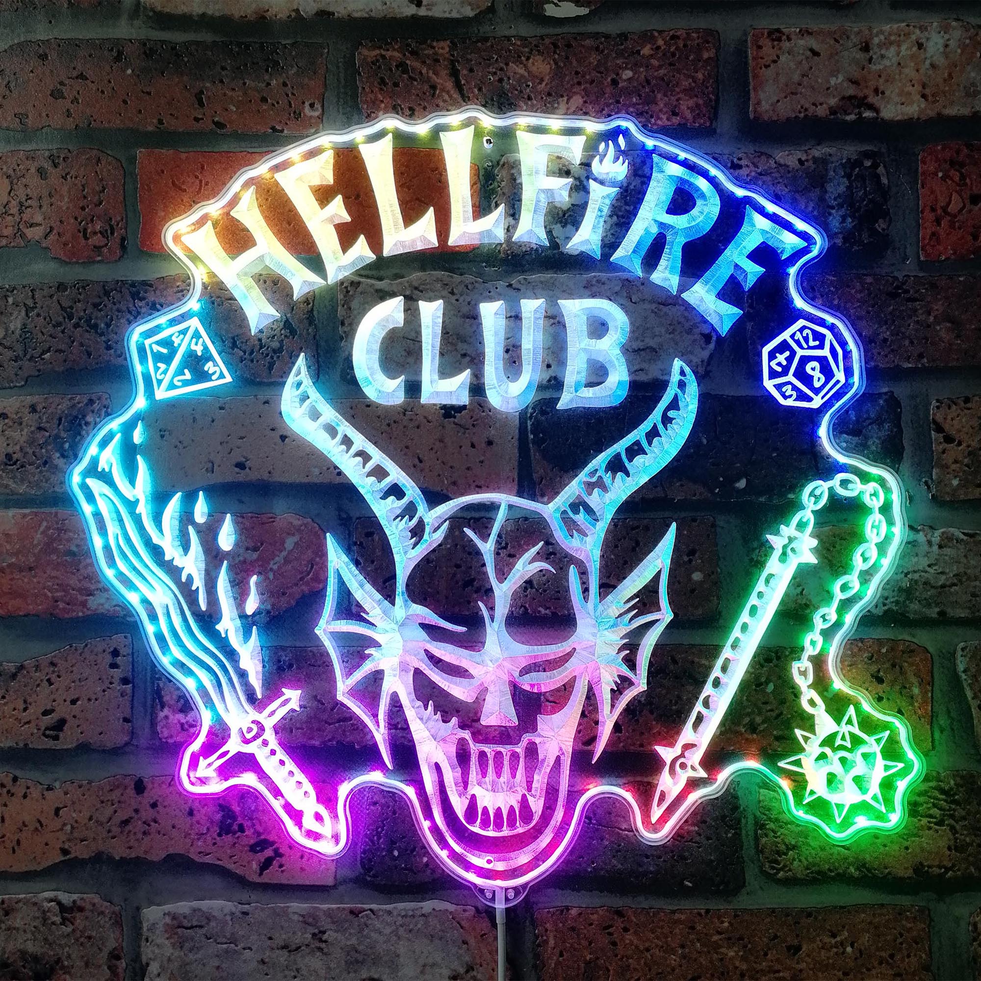 Hellfire Club Stranger Things Dynamic RGB Edge Lit LED Sign