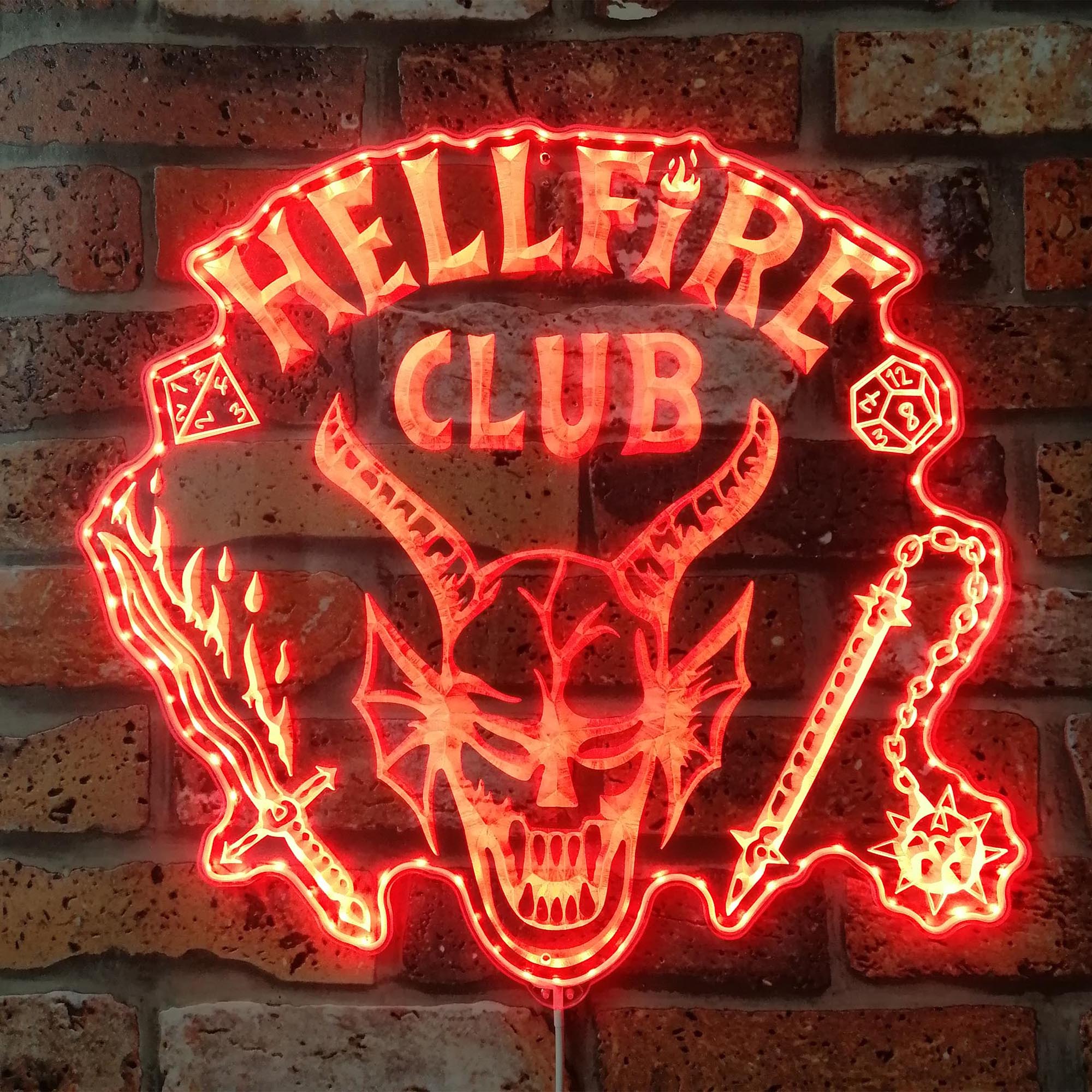 Hellfire Club Stranger Things Dynamic RGB Edge Lit LED Sign