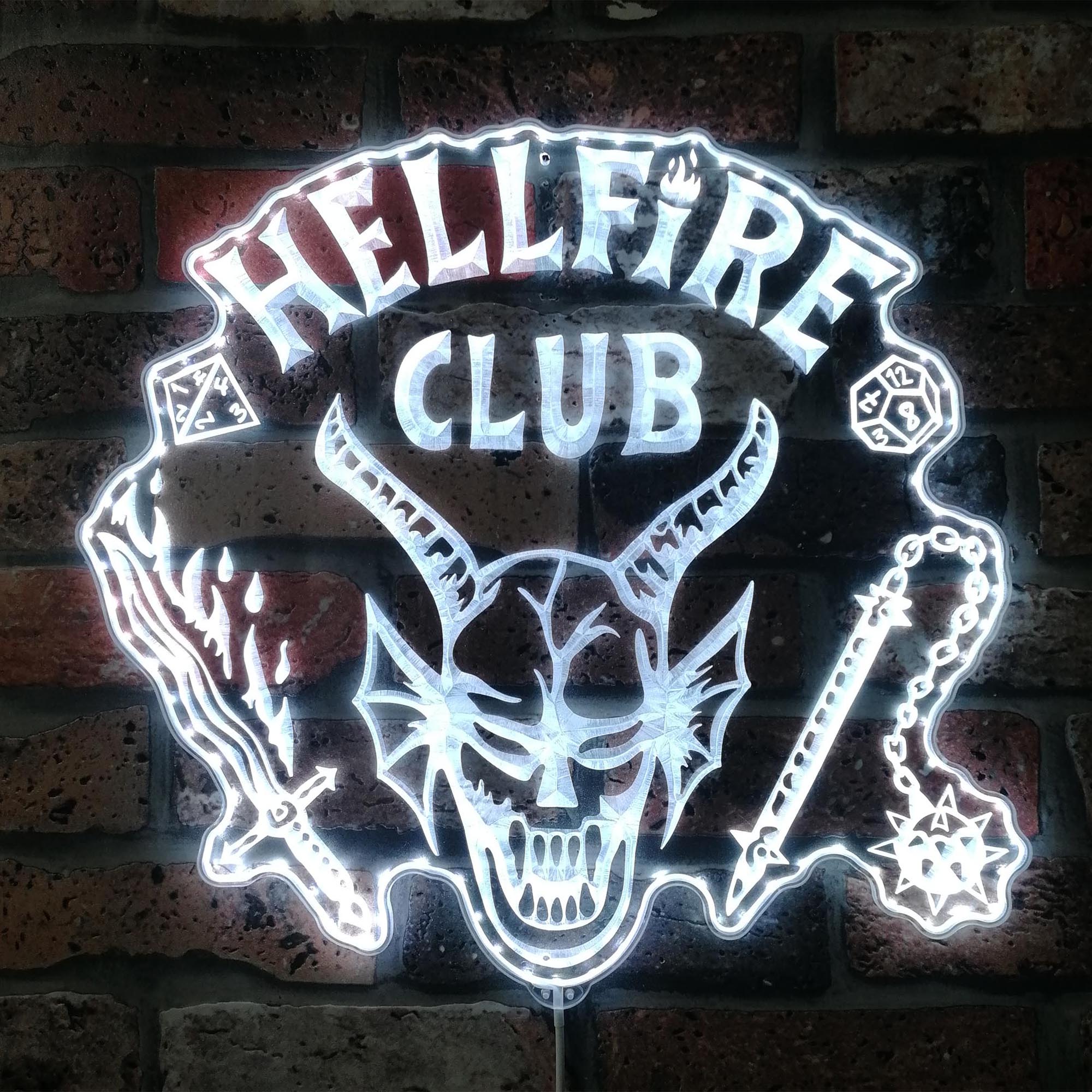 Hellfire Club Stranger Things Dynamic RGB Edge Lit LED Sign