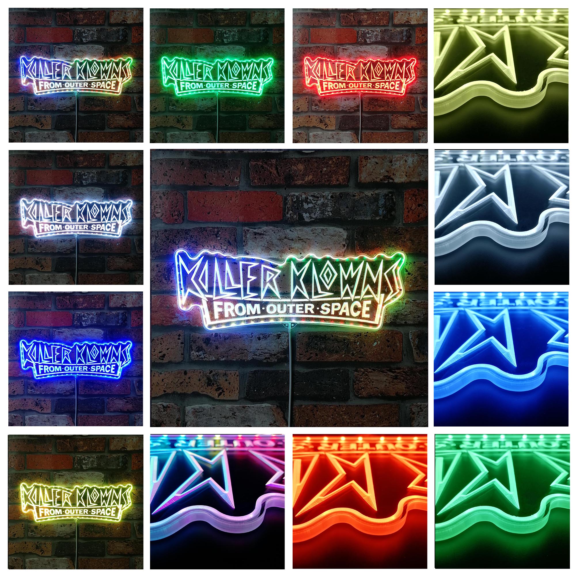 Killer Klowns Dynamic RGB Edge Lit LED Sign