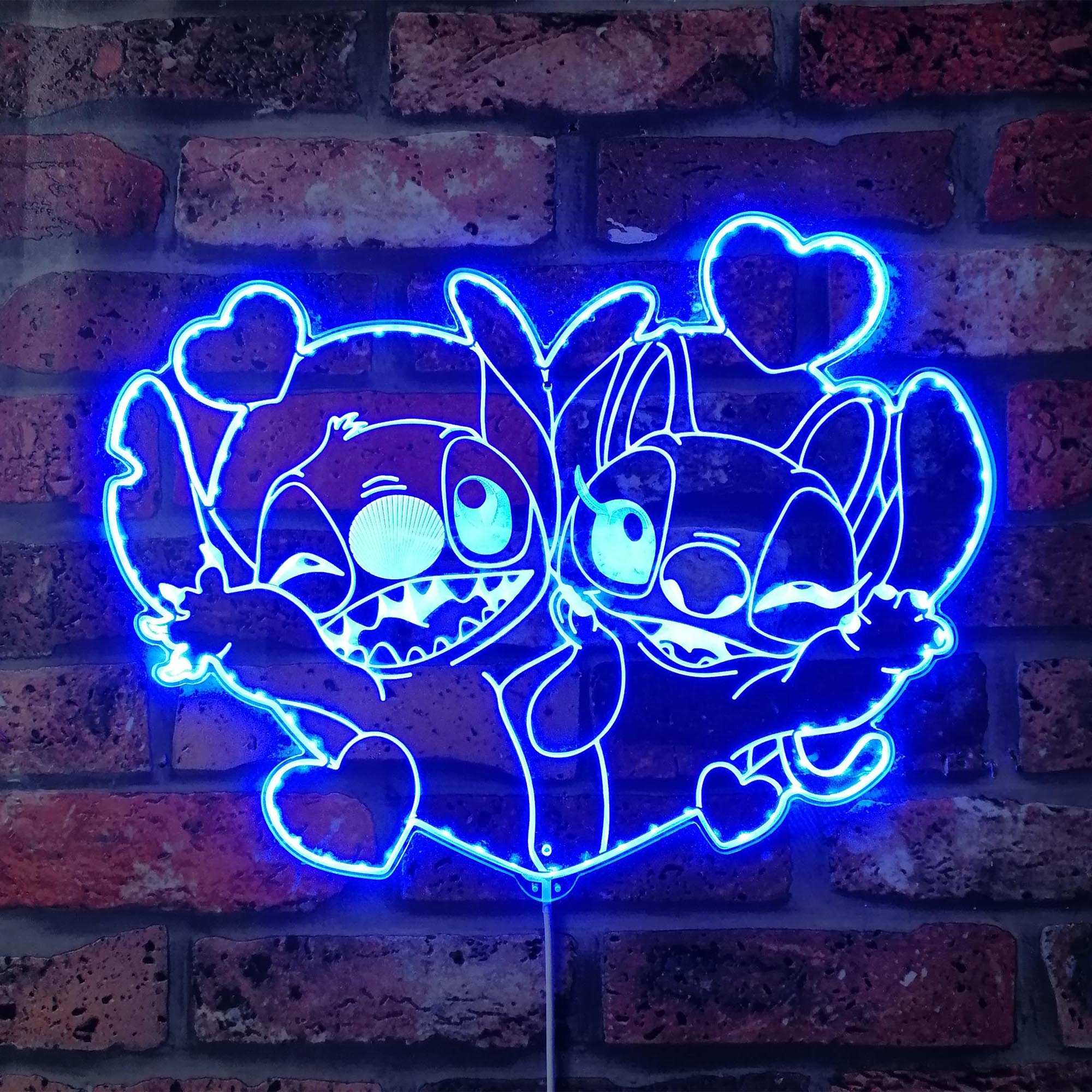 Stitch and Angel Dynamic RGB Edge Lit LED Sign