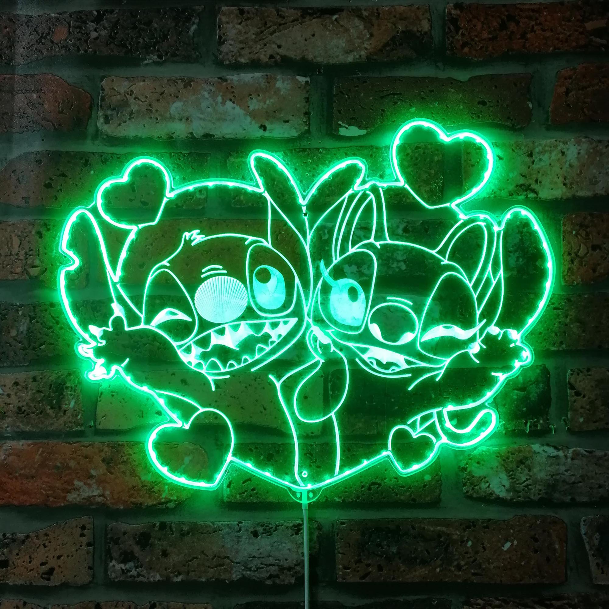 Stitch and Angel Dynamic RGB Edge Lit LED Sign