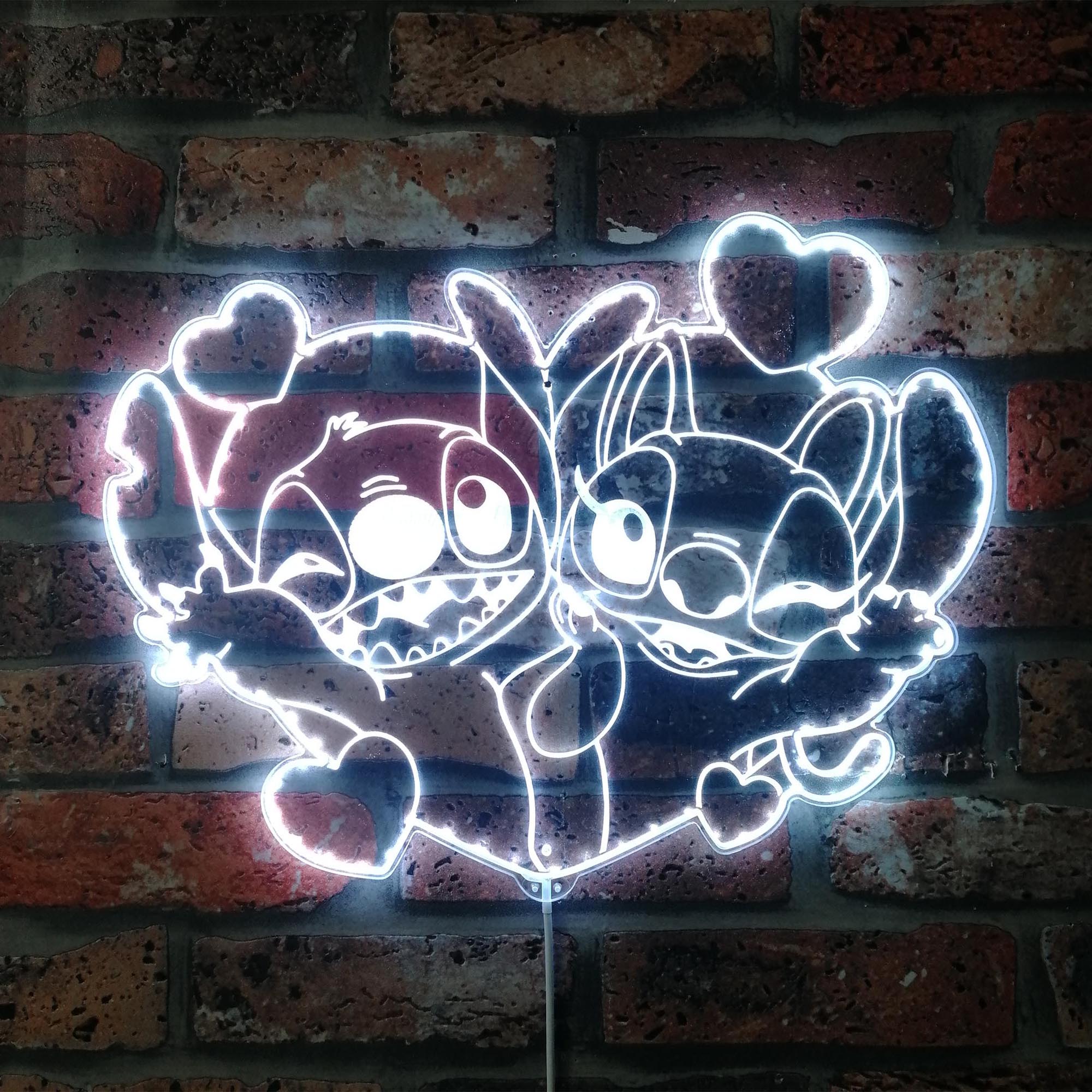 Stitch and Angel Dynamic RGB Edge Lit LED Sign