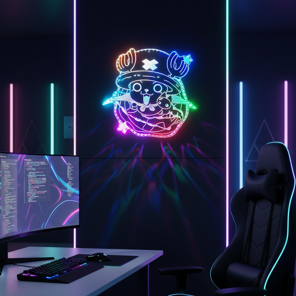 Tony Tony Chopper One Piece Neon LED Sign with Dynamic RGB Colors